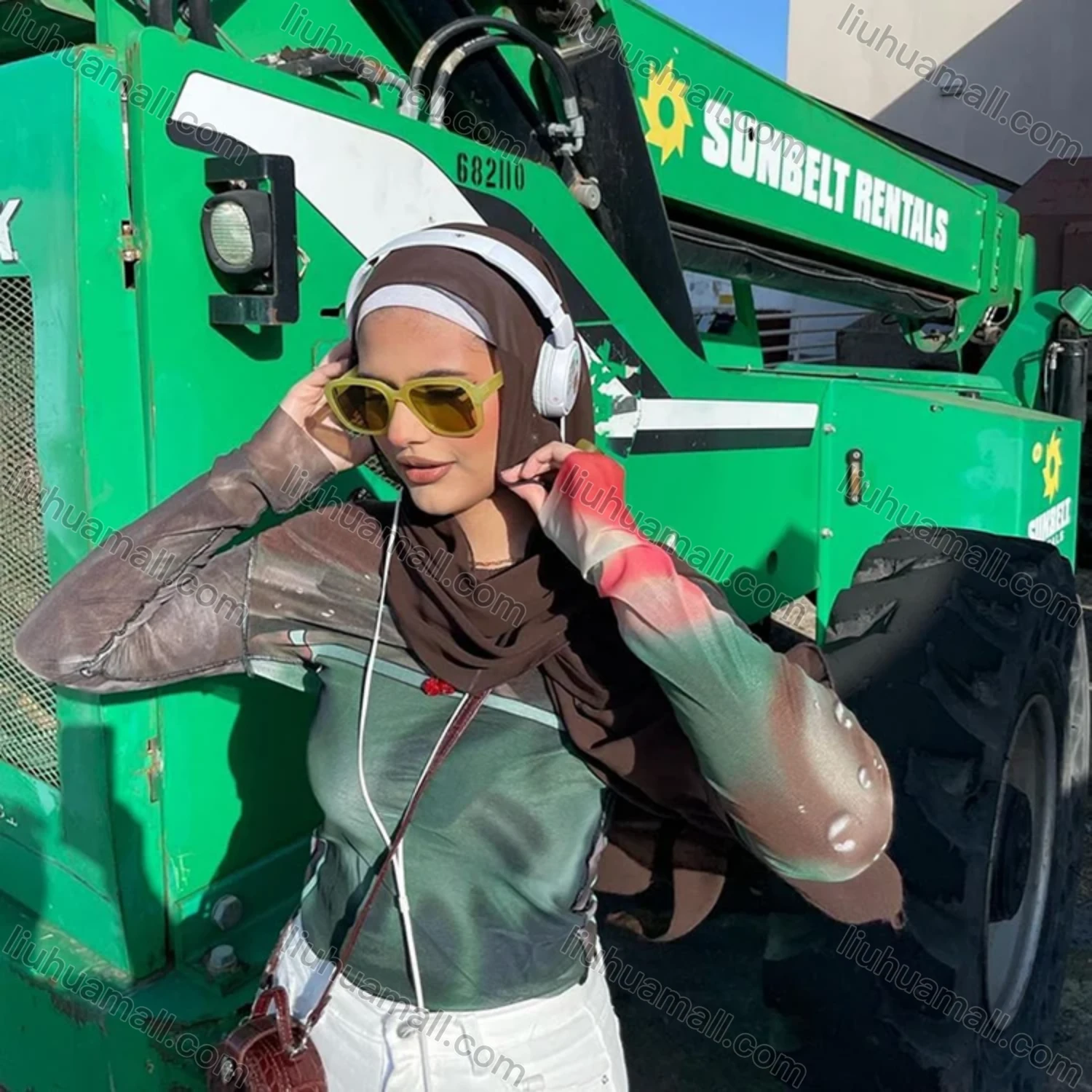 Wholesale Women's Casual Tie Dye Off Shoulder Long Sleeve Blouse Y21TP483# - Liuhuamall