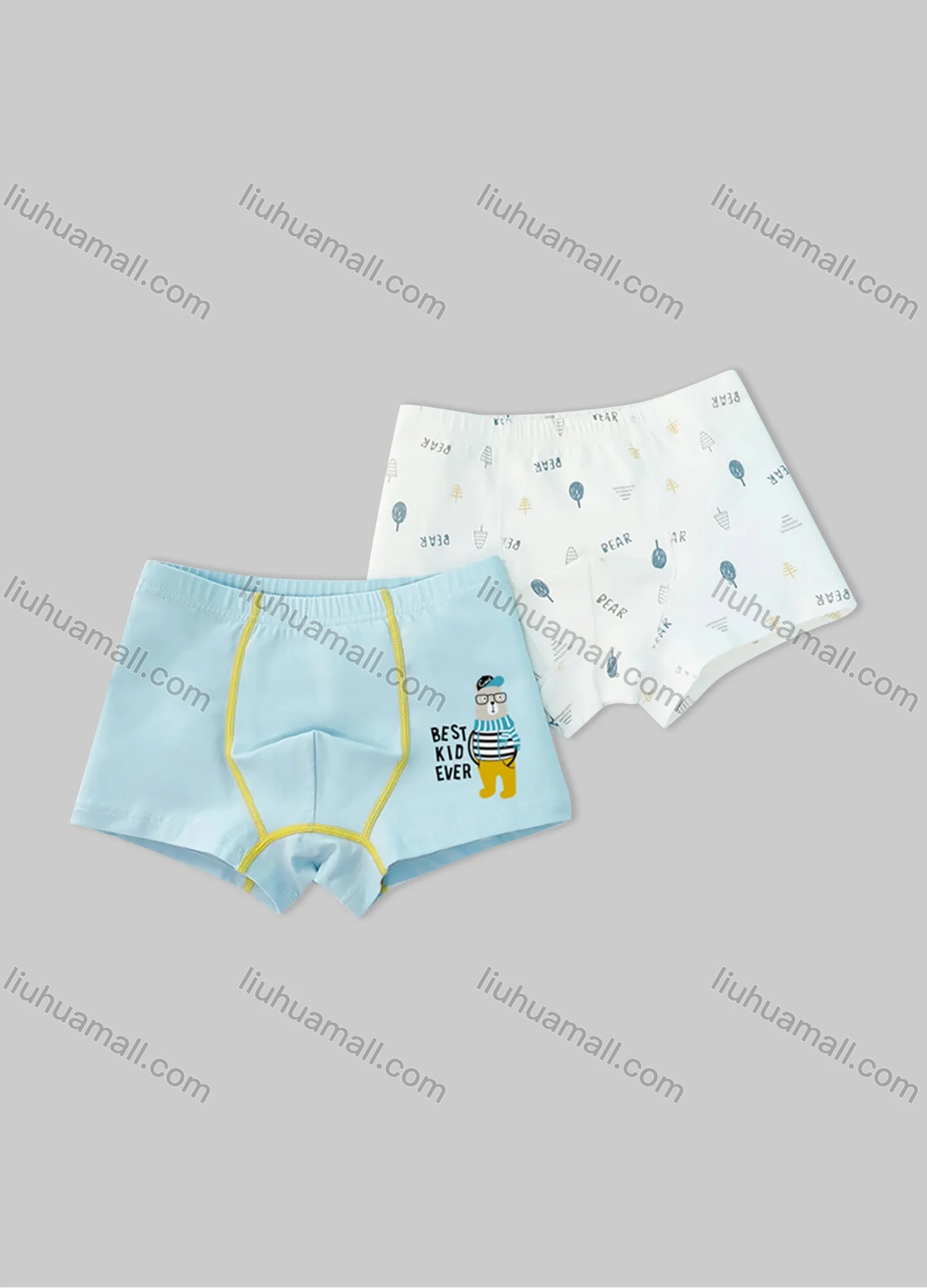 Wholesale Boys Cute Cartoon Graphic Boyshort Underwear Panties (2 Pieces of Pack) ND801# - Liuhuamall