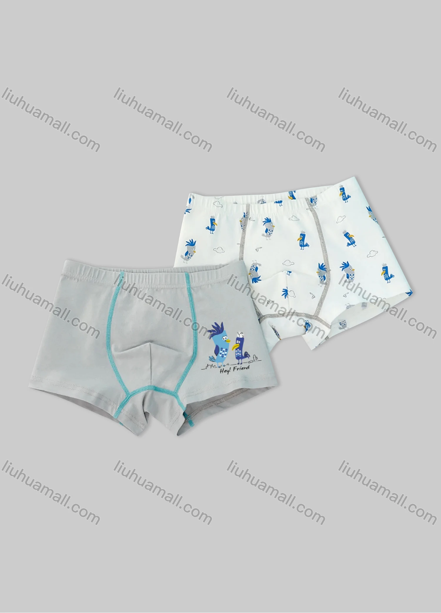 Wholesale Boys Cute Graphic Boyshort Underwear Panties (2 Pieces of Pack) ND805# - Liuhuamall