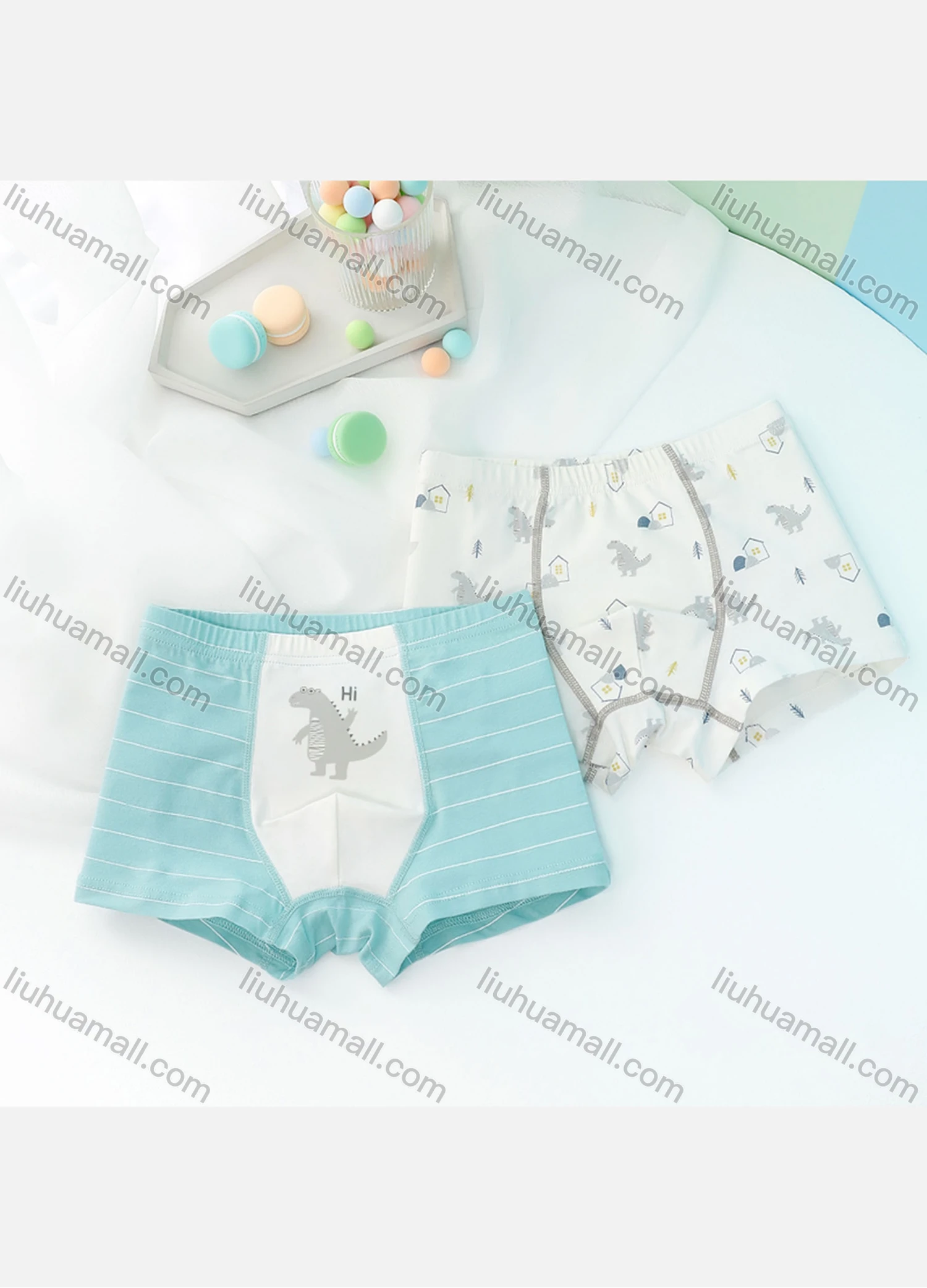 Wholesale Boys Cute Graphic Boyshort Underwear Panties (2 Pieces of Pack) - Liuhuamall