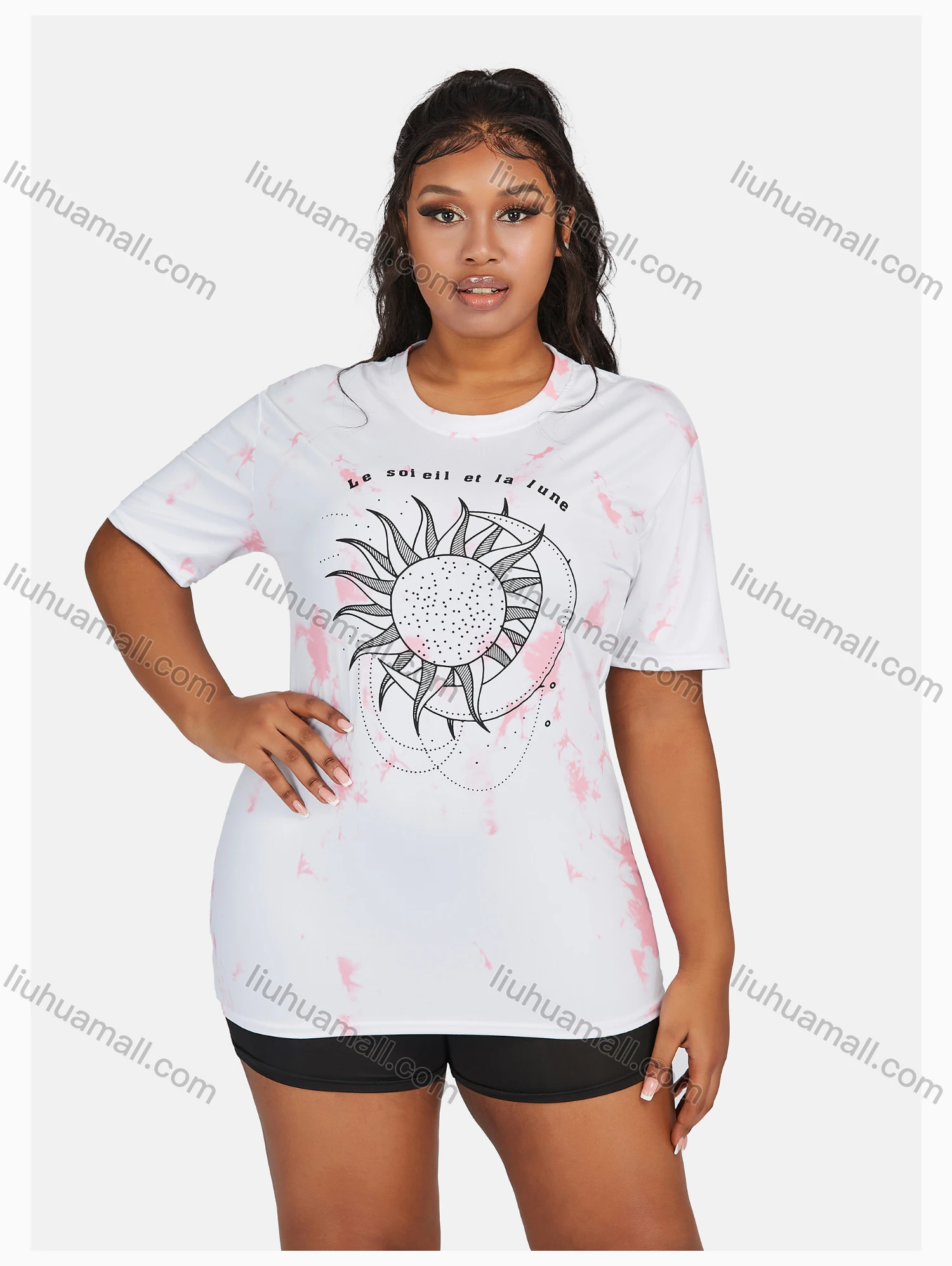 Wholesale Women's Causal Cartoon Print T-Shirt & Shorts Sets - Liuhuamall