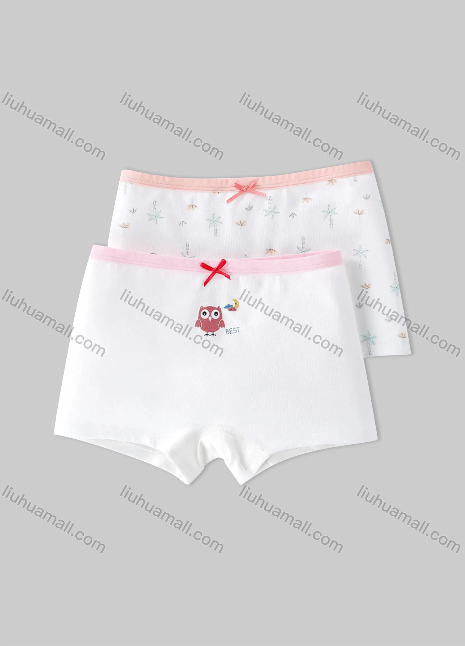 Wholesale Girls Assorted Colors Lovely Graphic Underwear Boxer Panties (2 Pieces of Pack) GD207# - Liuhuamall