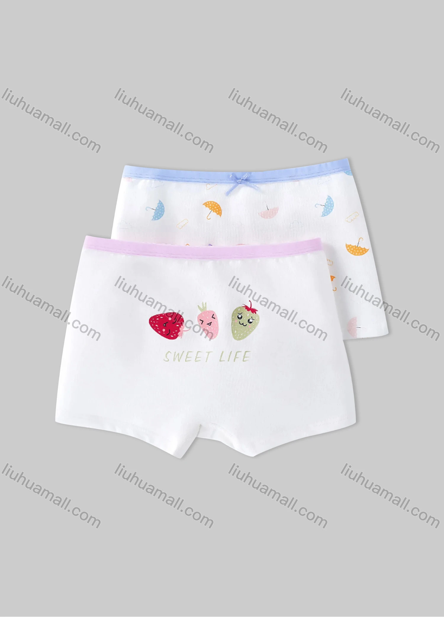 Wholesale Girls Assorted Colors Lovely Graphic Underwear Boxer Panties (2 Pieces of Pack) GD210# - Liuhuamall