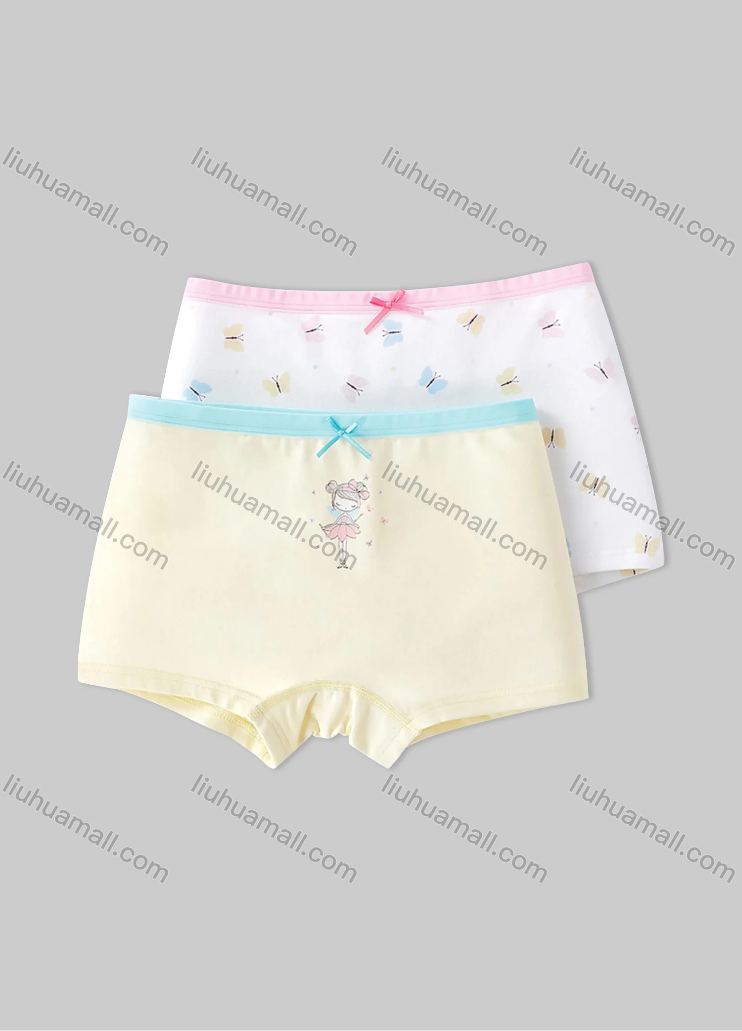 Wholesale Girls Assorted Colors Lovely Graphic Underwear Boxer Panties (2 Pieces of Pack) GD213# - Liuhuamall