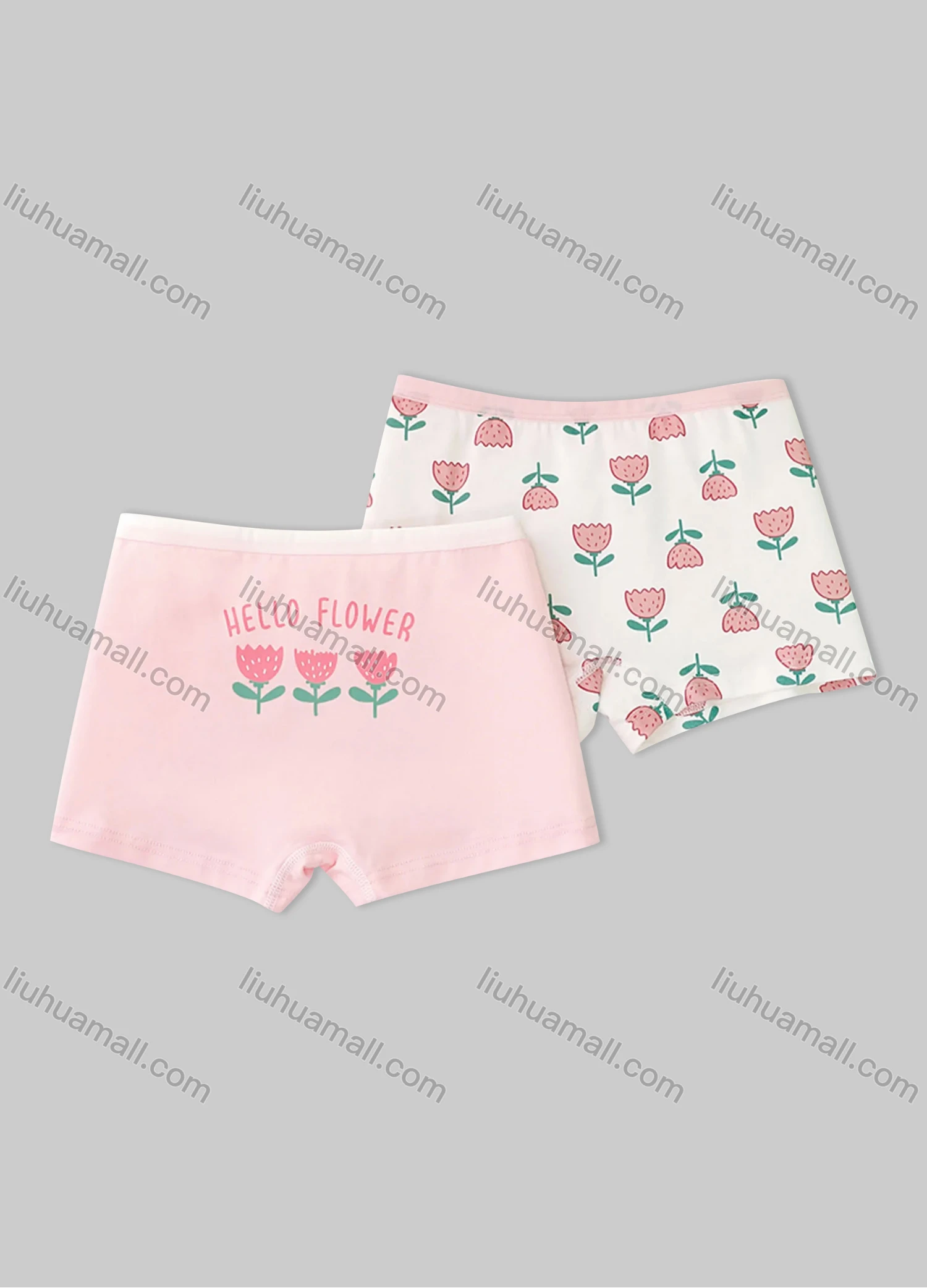 Wholesale Girls Assorted Colors Lovely Graphic Underwear Boxer Panties (2 Pieces of Pack) - Liuhuamall