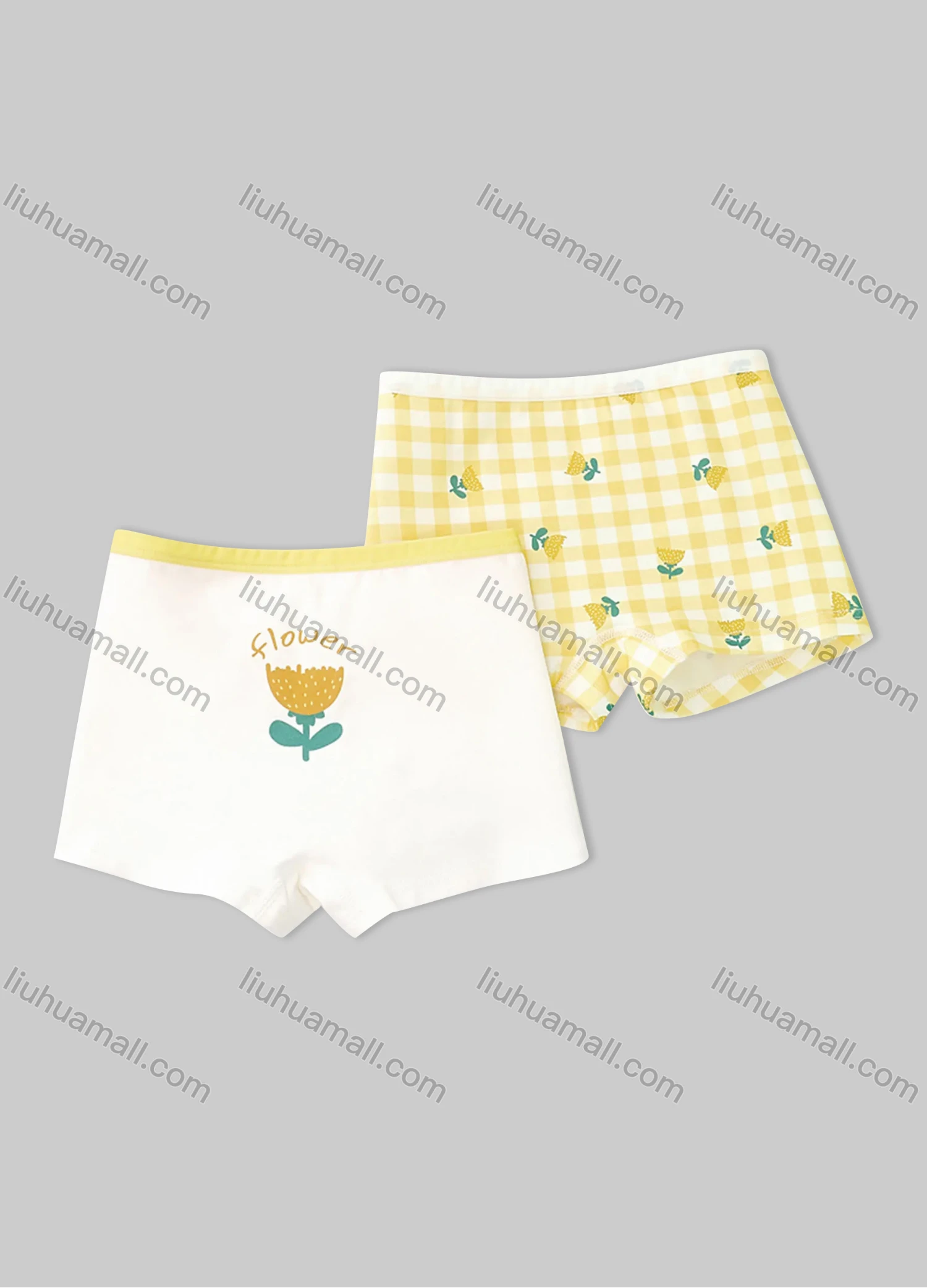 Wholesale Girls Assorted Colors Lovely Graphic Underwear Boxer Panties (2 Pieces of Pack) GD306# - Liuhuamall