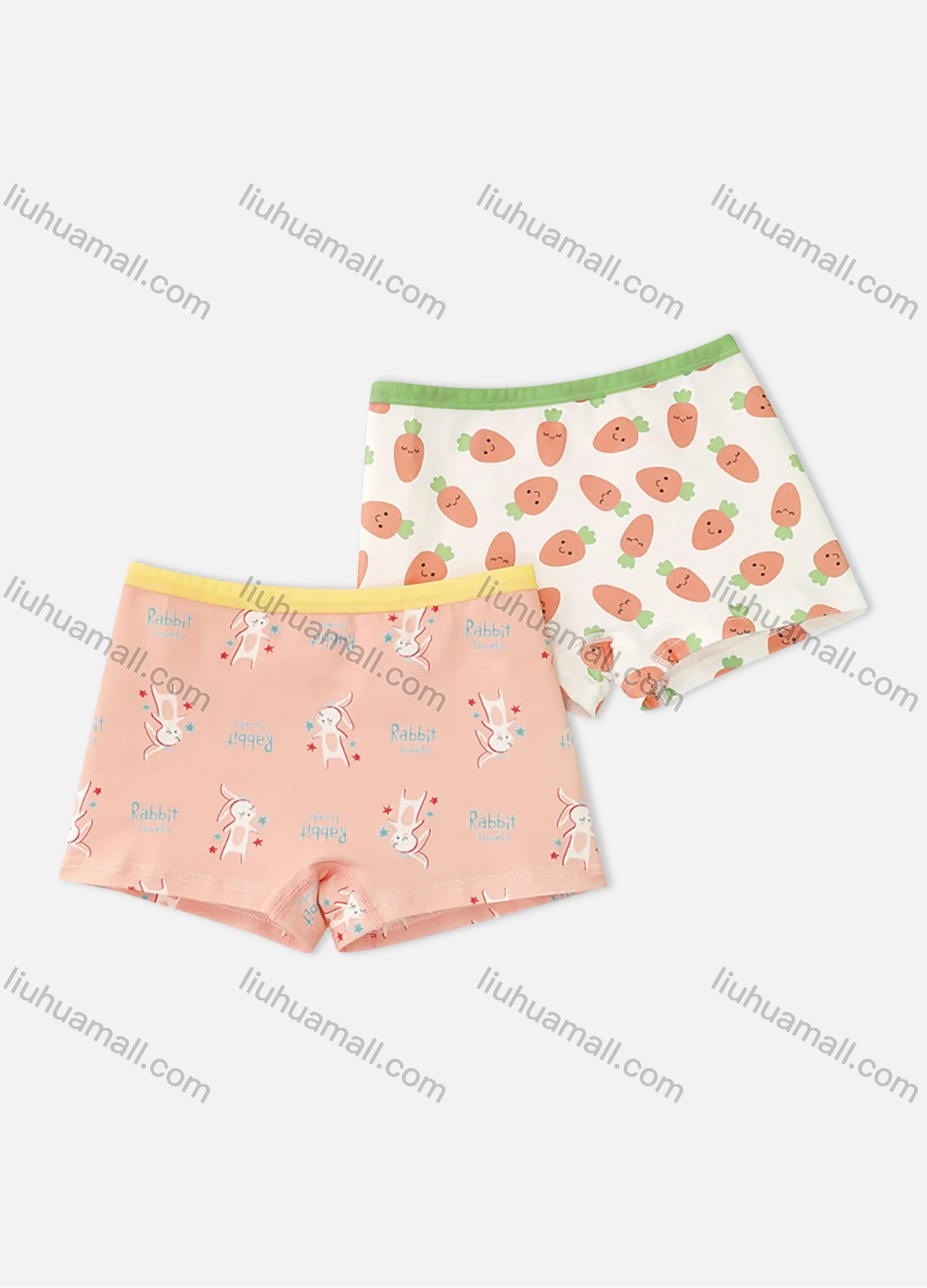 Wholesale Girls Assorted Colors Lovely Graphic Underwear Boxer Panties (2 Pieces of Pack) GD308# - Liuhuamall