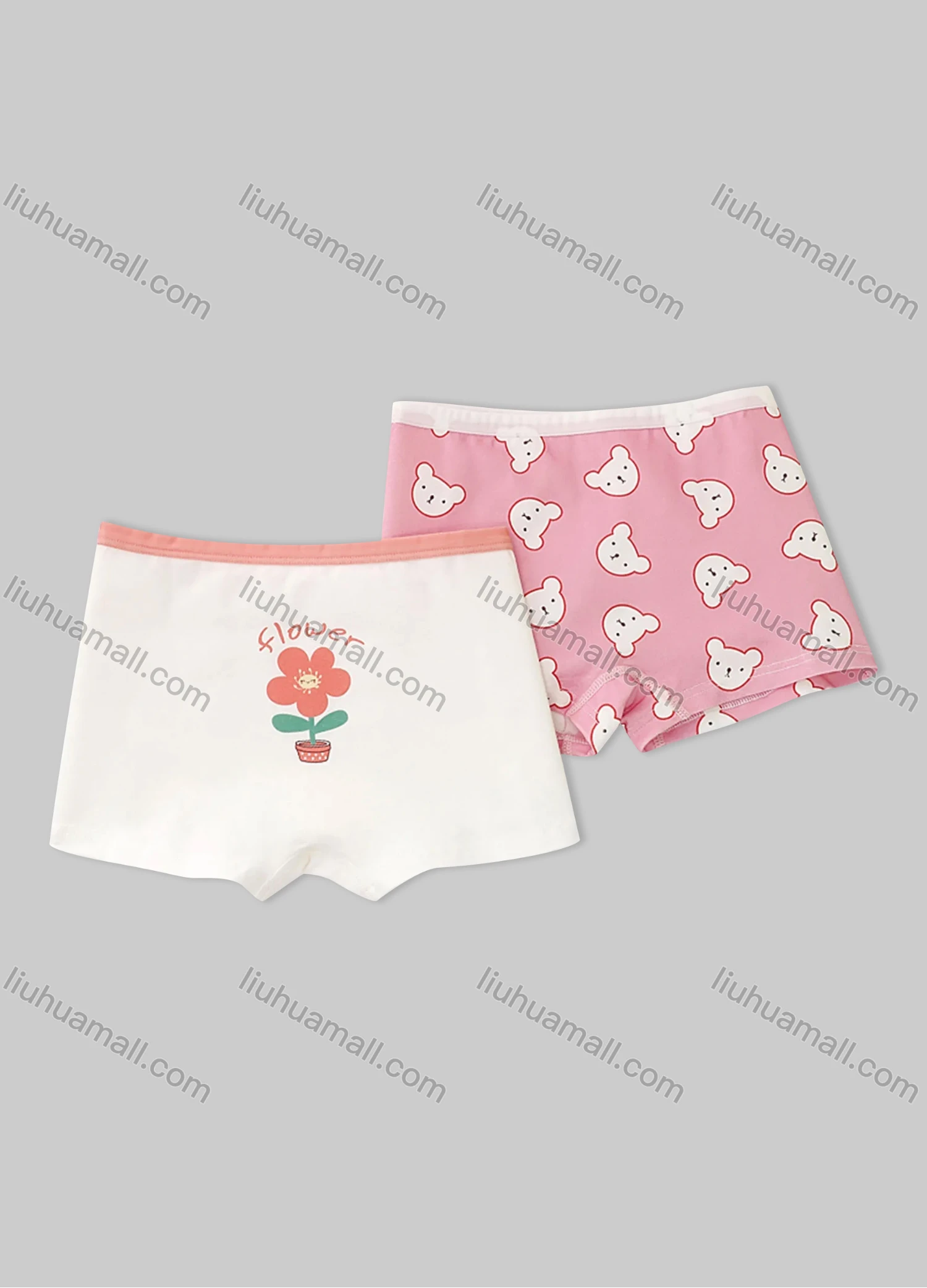 Wholesale Girls Assorted Colors Lovely Graphic Underwear Boxer Panties (2 Pieces of Pack) GD311# - Liuhuamall