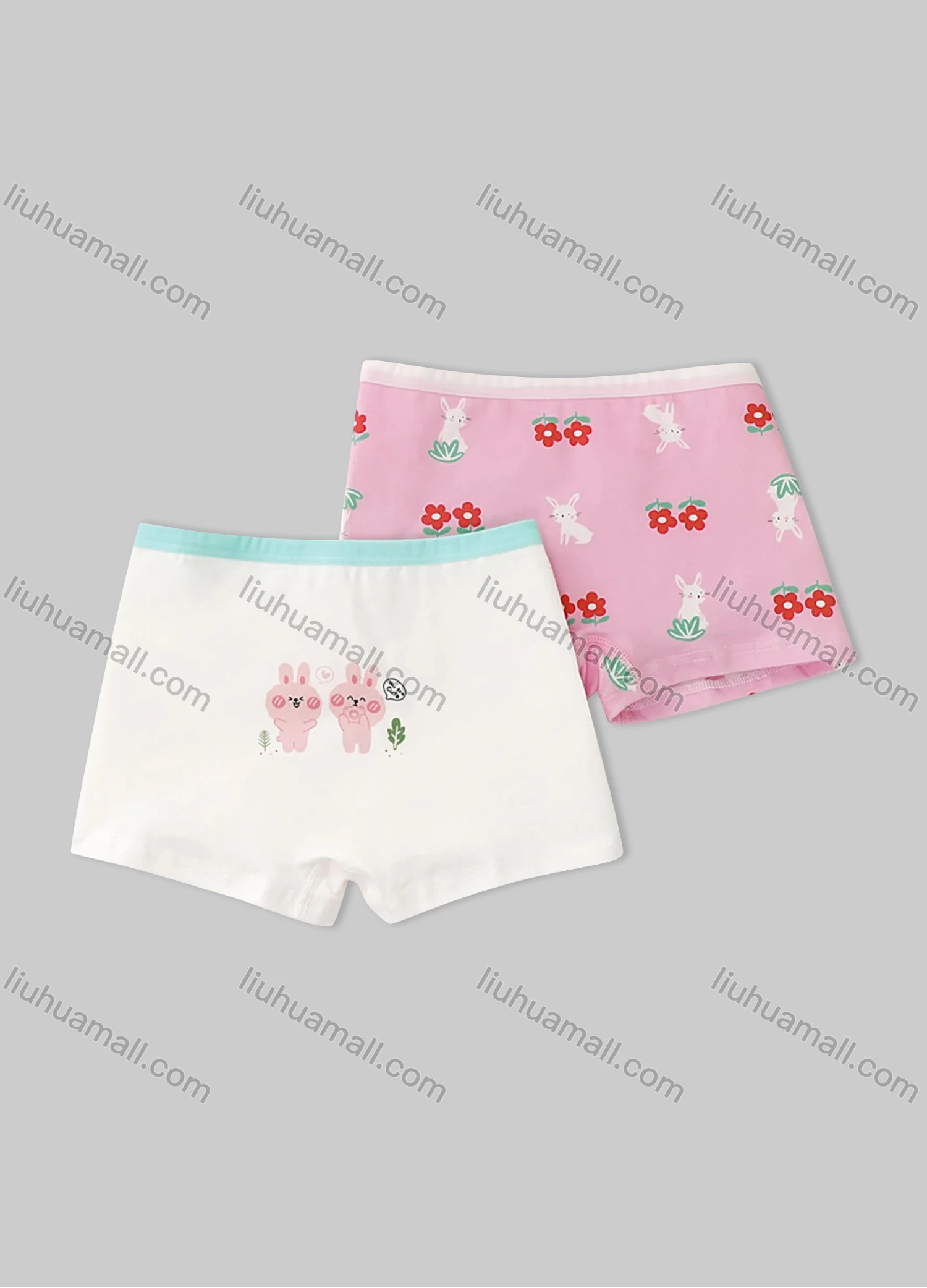 Wholesale Girls Assorted Colors Lovely Graphic Underwear Boxer Panties (2 Pieces of Pack) GD313# - Liuhuamall