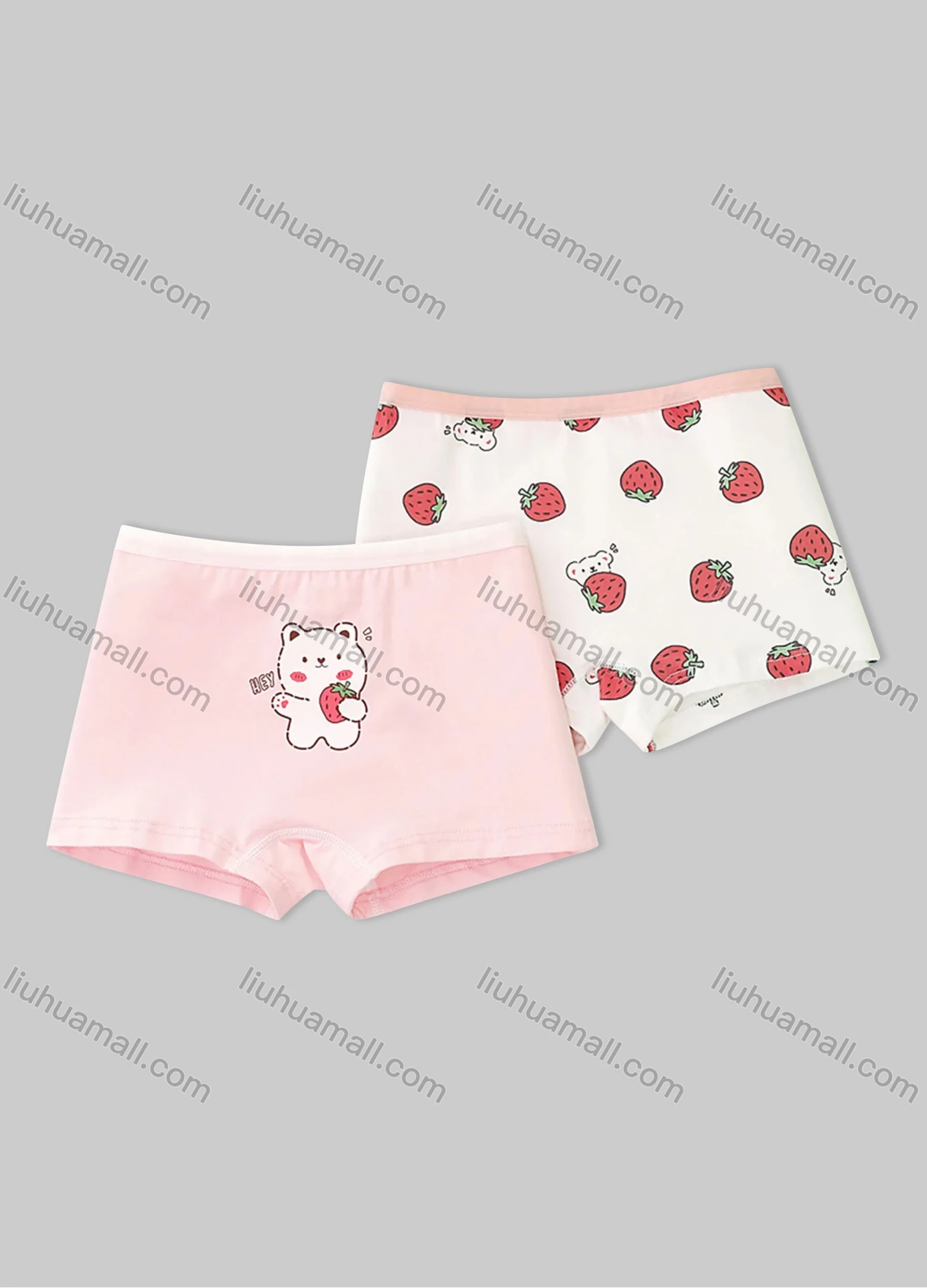 Wholesale Girls Assorted Colors Lovely Graphic Underwear Boxer Panties (2 Pieces of Pack) GD315# - Liuhuamall