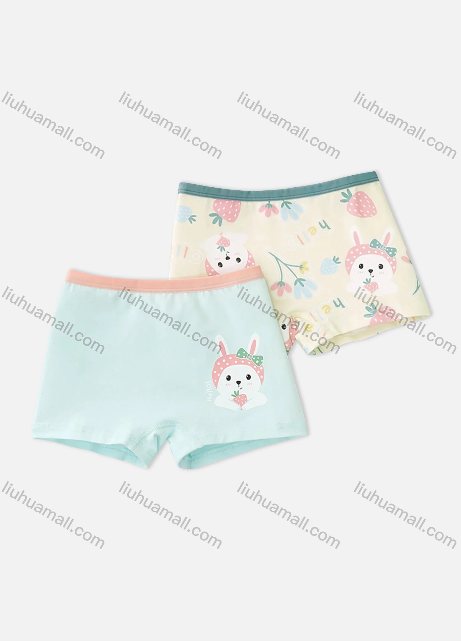 Wholesale Girls Assorted Colors Lovely Graphic Underwear Boxer Panties (2 Pieces of Pack) GD316# - Liuhuamall