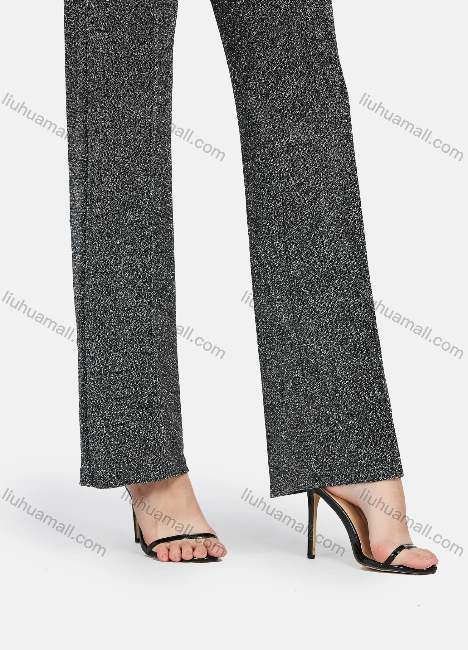 Wholesale Women's Casual Plain High Waist Straight Leg Pants - Liuhuamall