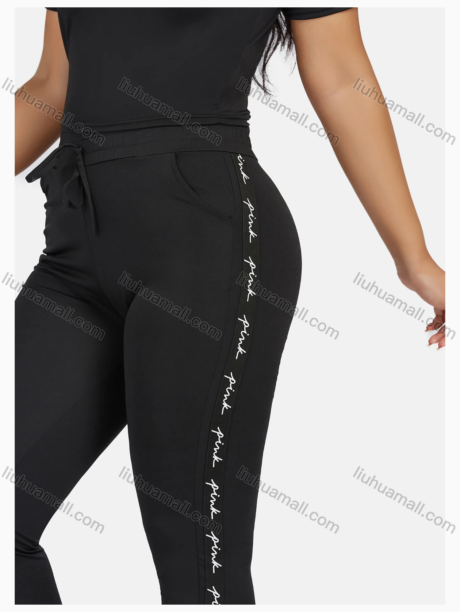 Wholesale Women's Sport Letter Print Short Sleeve T-Shirt & Jogger Sets - Liuhuamall