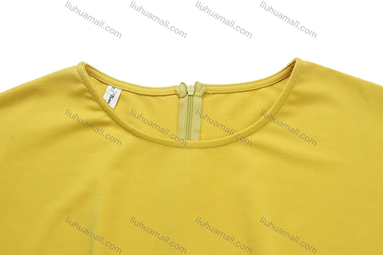 Wholesale Women's Plain Round Neck Zipper Back Half Sleeve Bodycon Cocktail Midi Dress - Liuhuamall