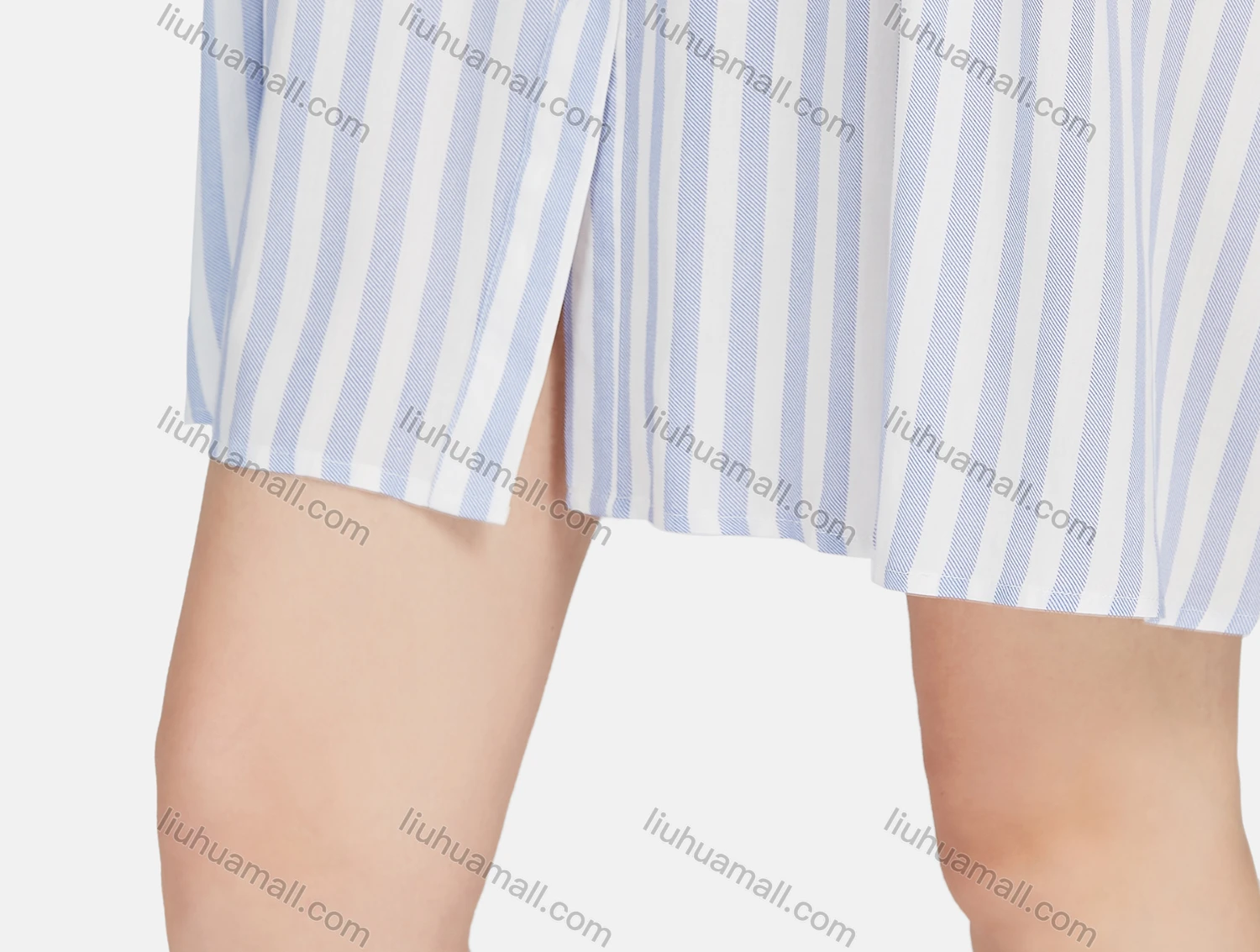 Wholesale Women's Casual 3/4 Sleeve Collared Button Down Striped Shirt Dress - Liuhuamall