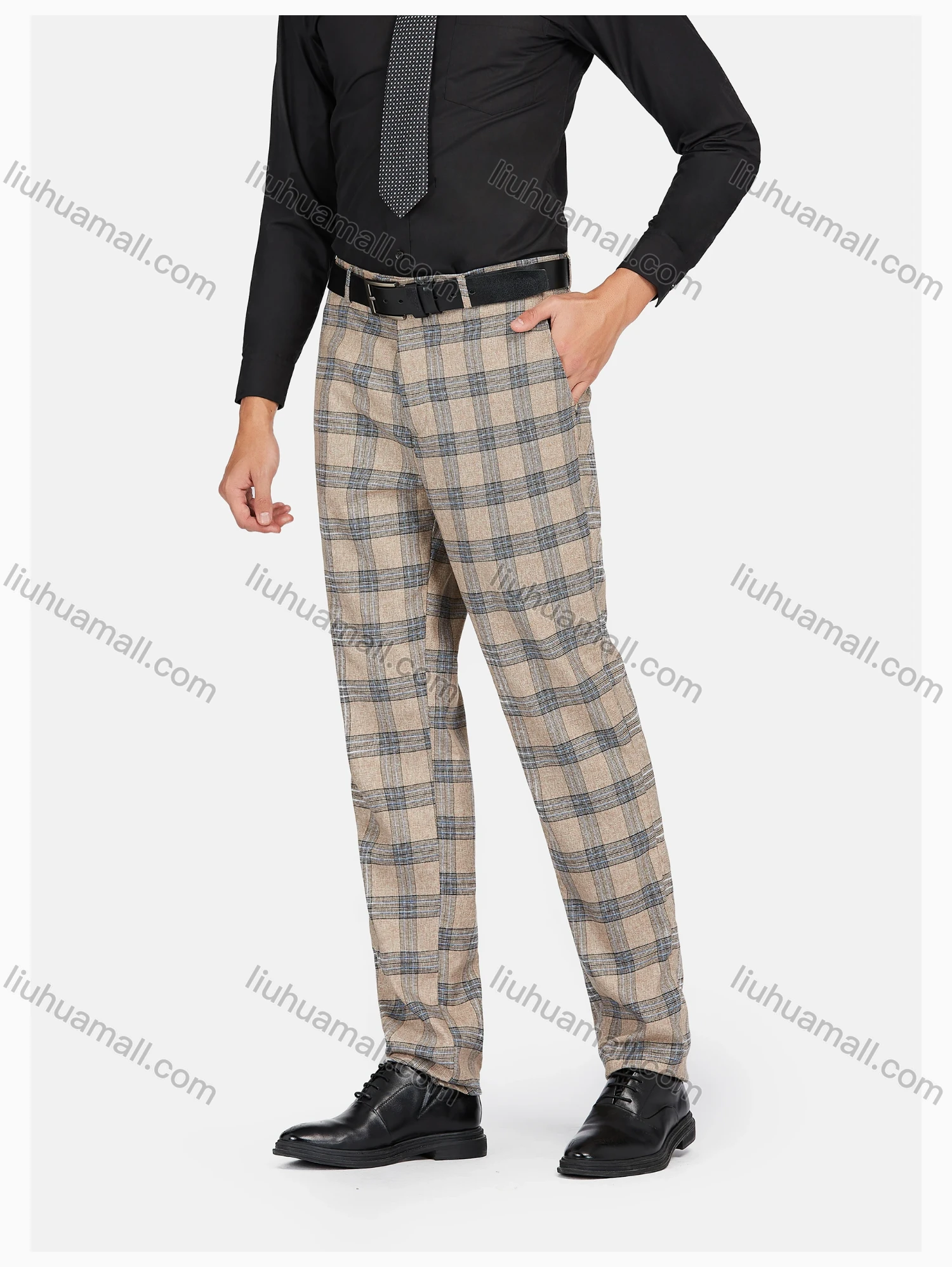 Wholesale Men's Formal Lapel Plaid Pockets Blazer & Waistcoat & Pant 3 Pieces Suit Sets - Liuhuamall
