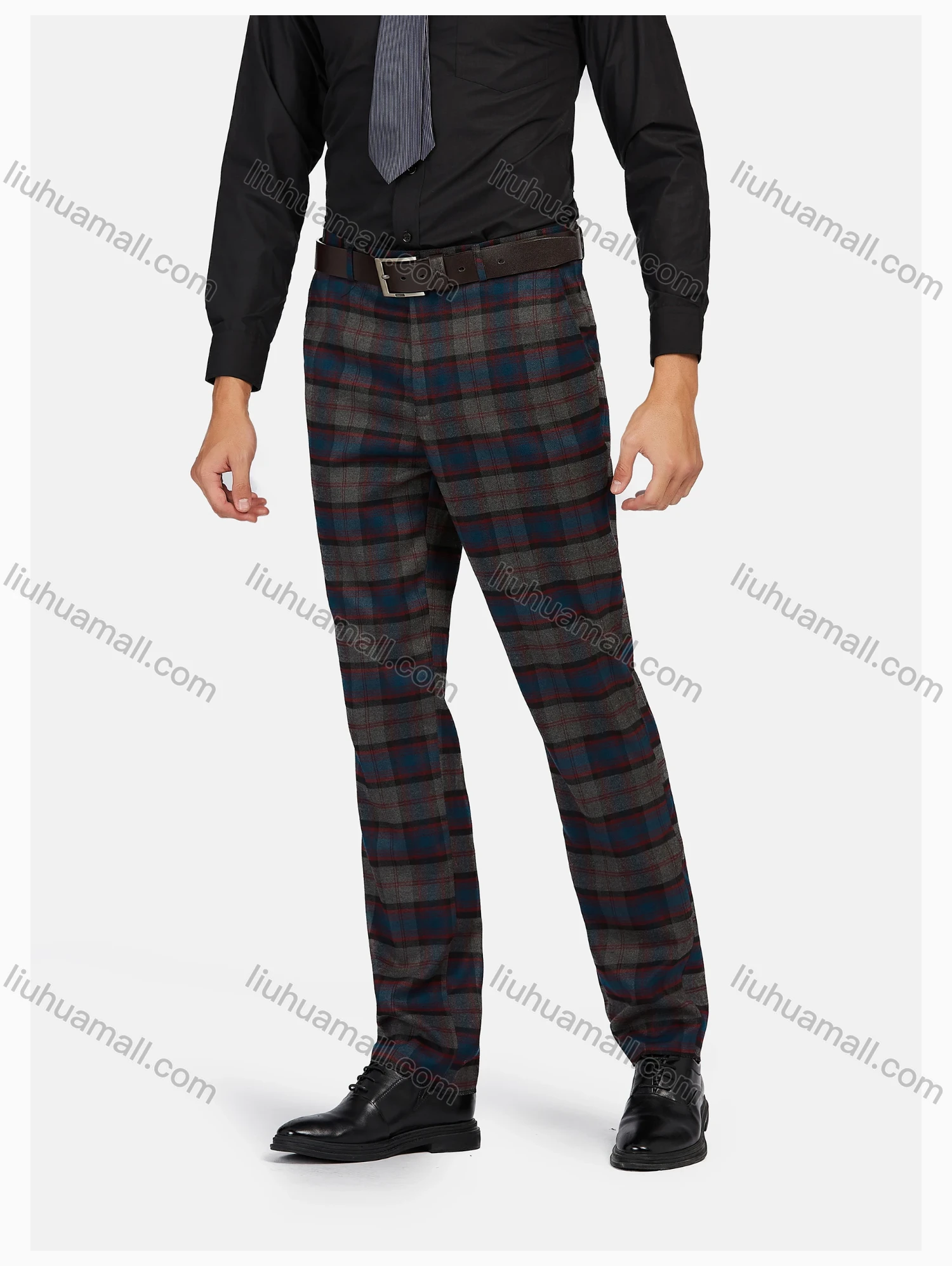 Wholesale Men's Formal Lapel Plaid Pockets Blazer & Waistcoat & Pant 3 Pieces Suit Sets - Liuhuamall