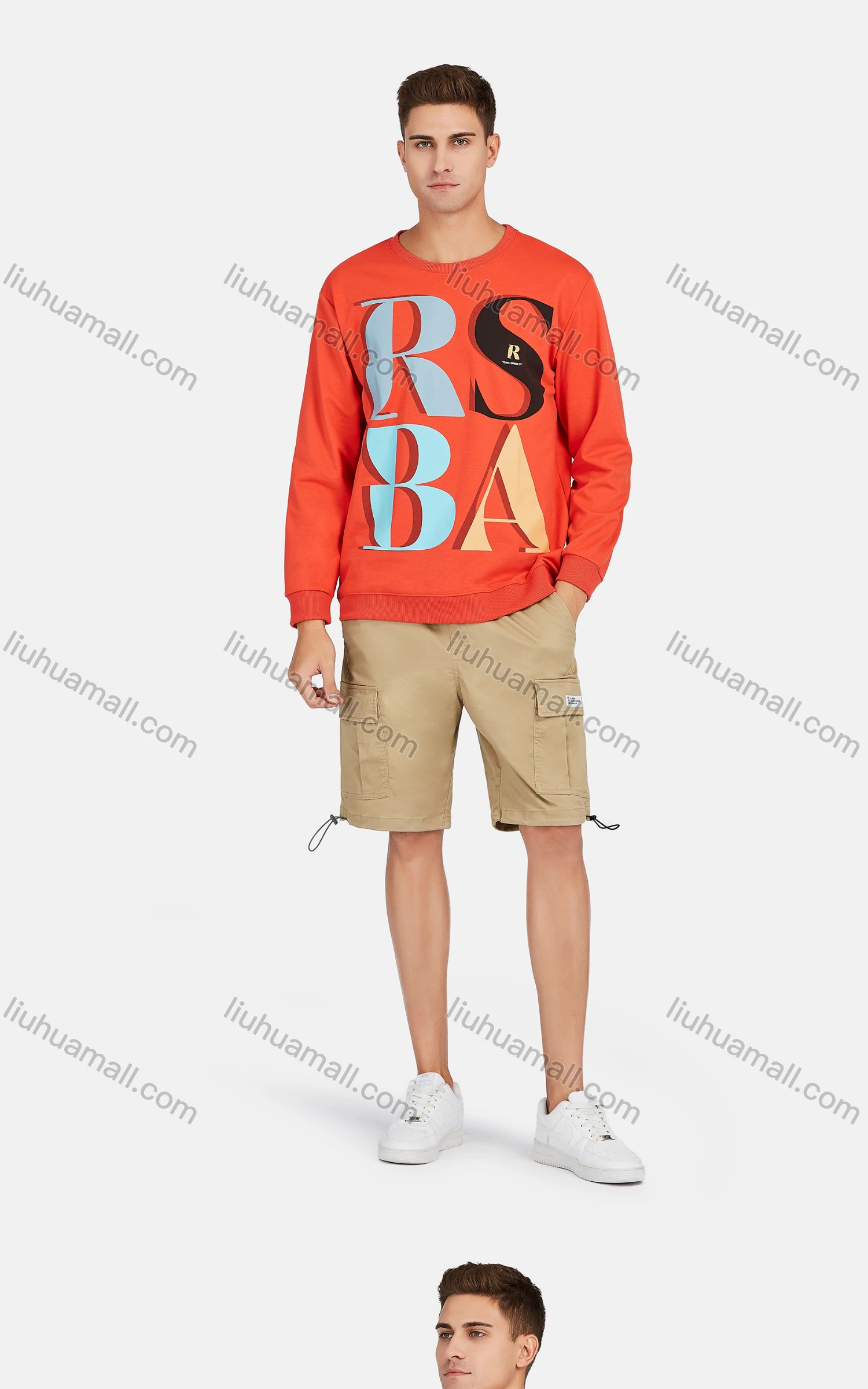 Wholesale Men's Casual Crew Neck Long Sleeve Letter Print Pullover Sweatshirts - Liuhuamall