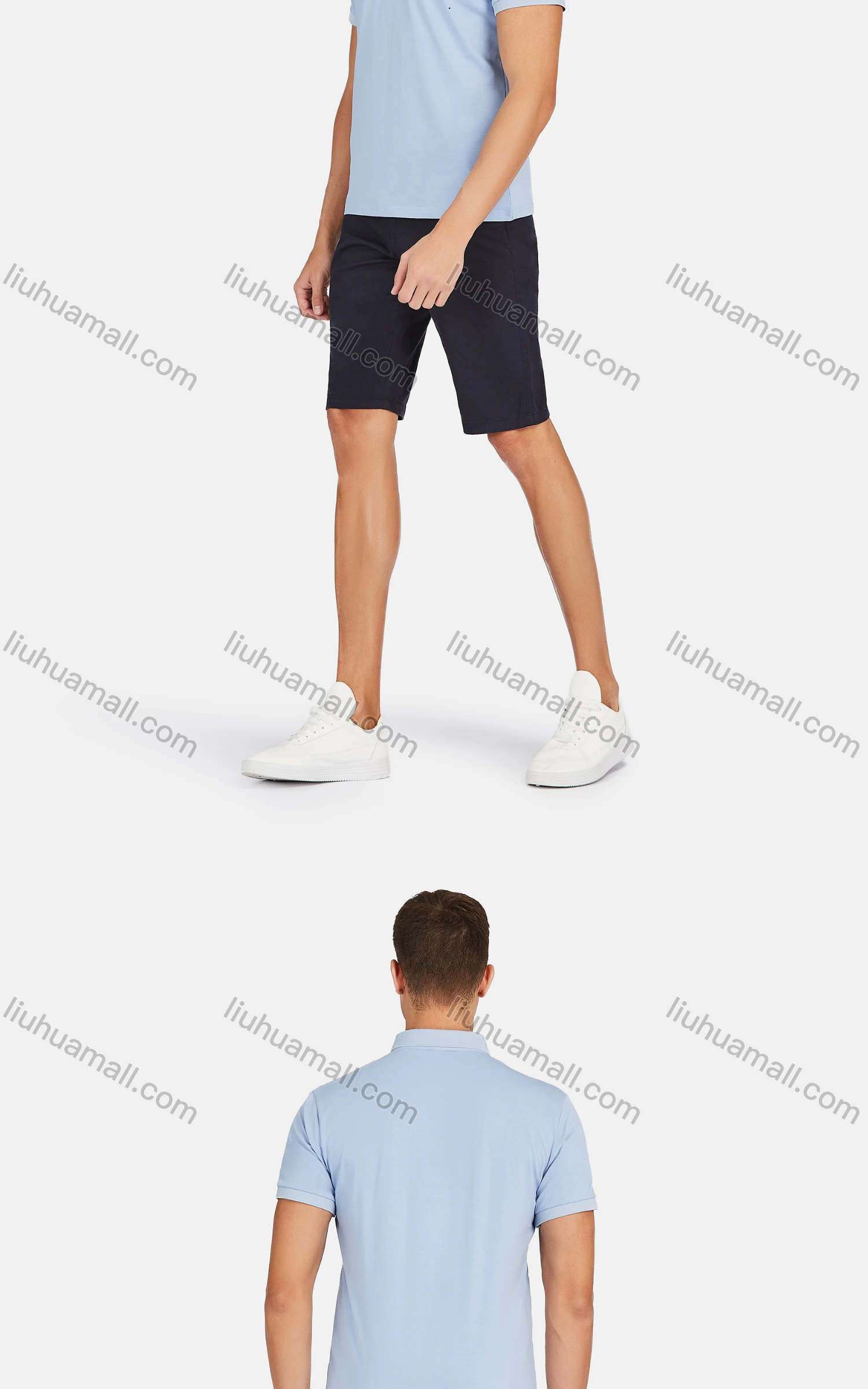 Wholesale Men's Casual Short Sleeve Letter Print Button Front Polo Shirts - Liuhuamall