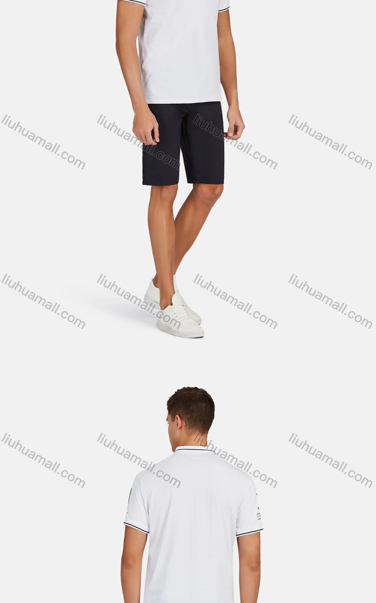 Wholesale Men's Casual Short Sleeve Embroidery Letter Print Button Front Polo Shirts - Liuhuamall