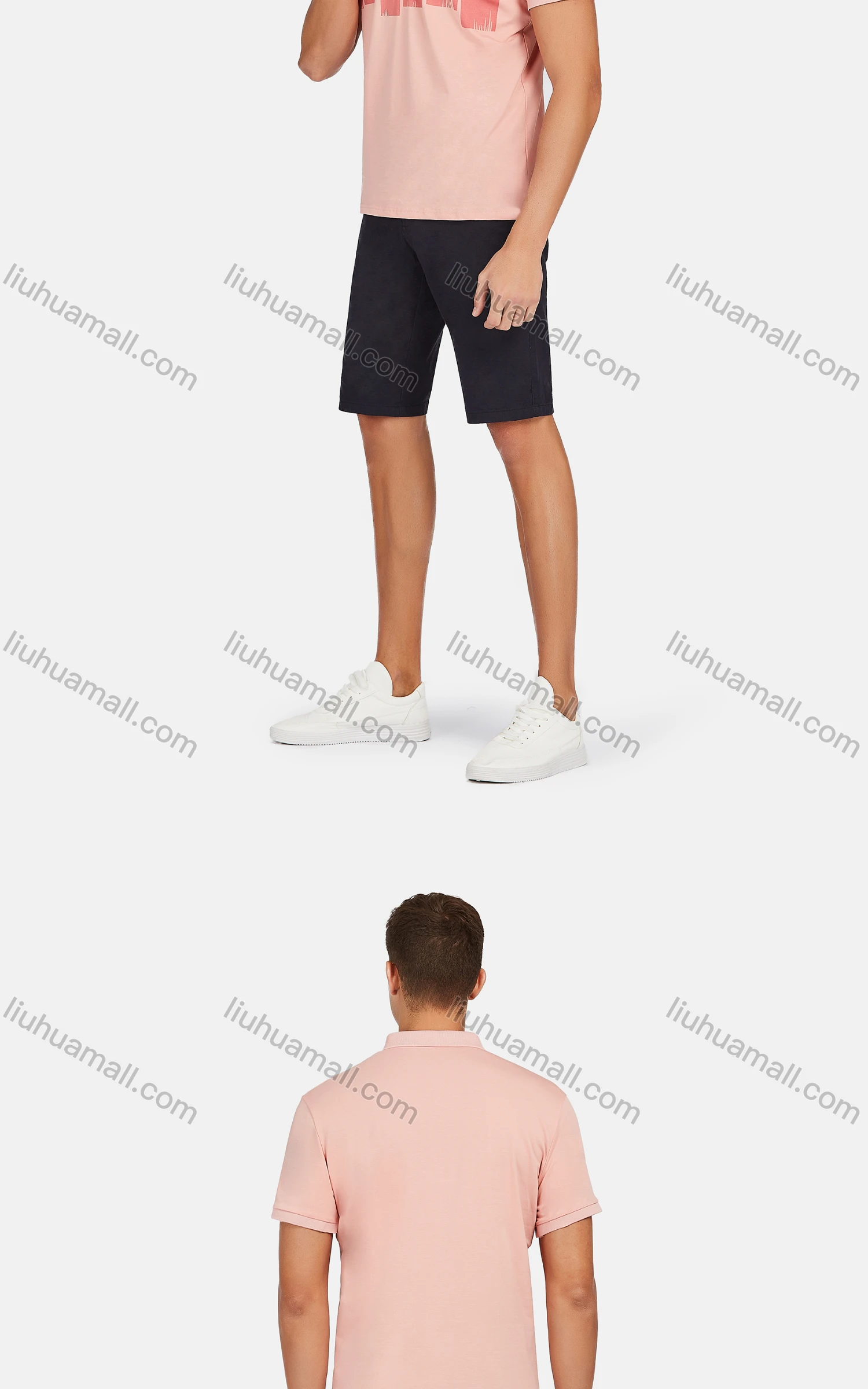 Wholesale Men's Casual Short Sleeve Embroidery Letter Label Colorblock Polo Shirts - Liuhuamall