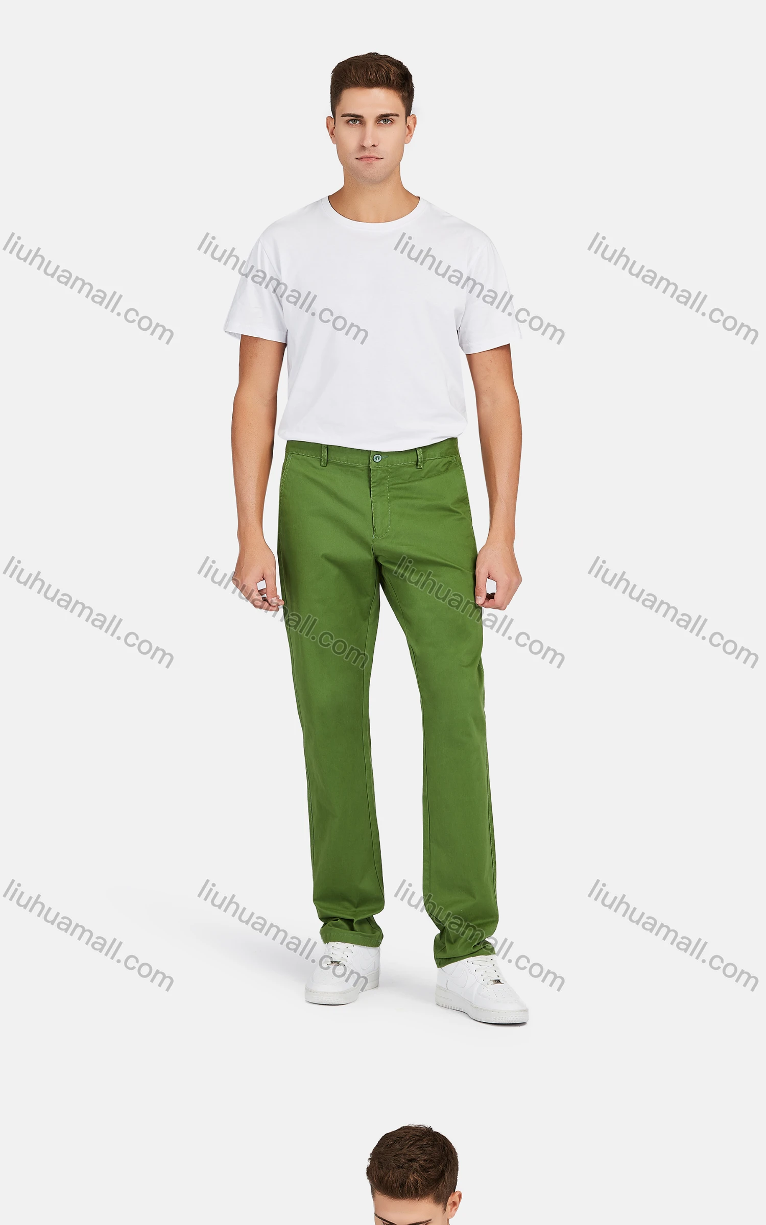 Wholesale Men's Casual Classic Fit Flat Front Straight Leg Pants - Liuhuamall