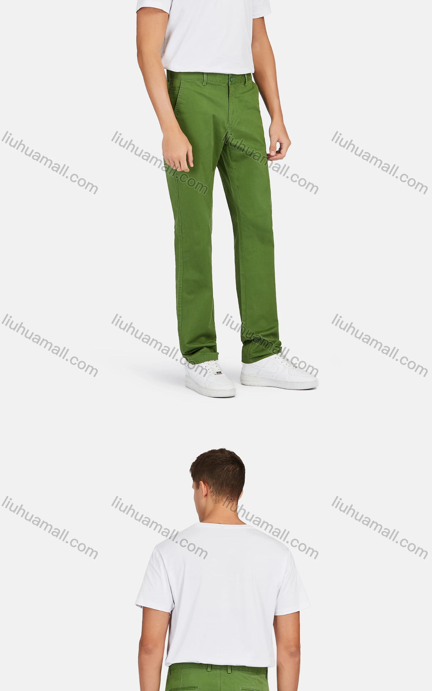 Wholesale Men's Casual Classic Fit Flat Front Straight Leg Pants - Liuhuamall