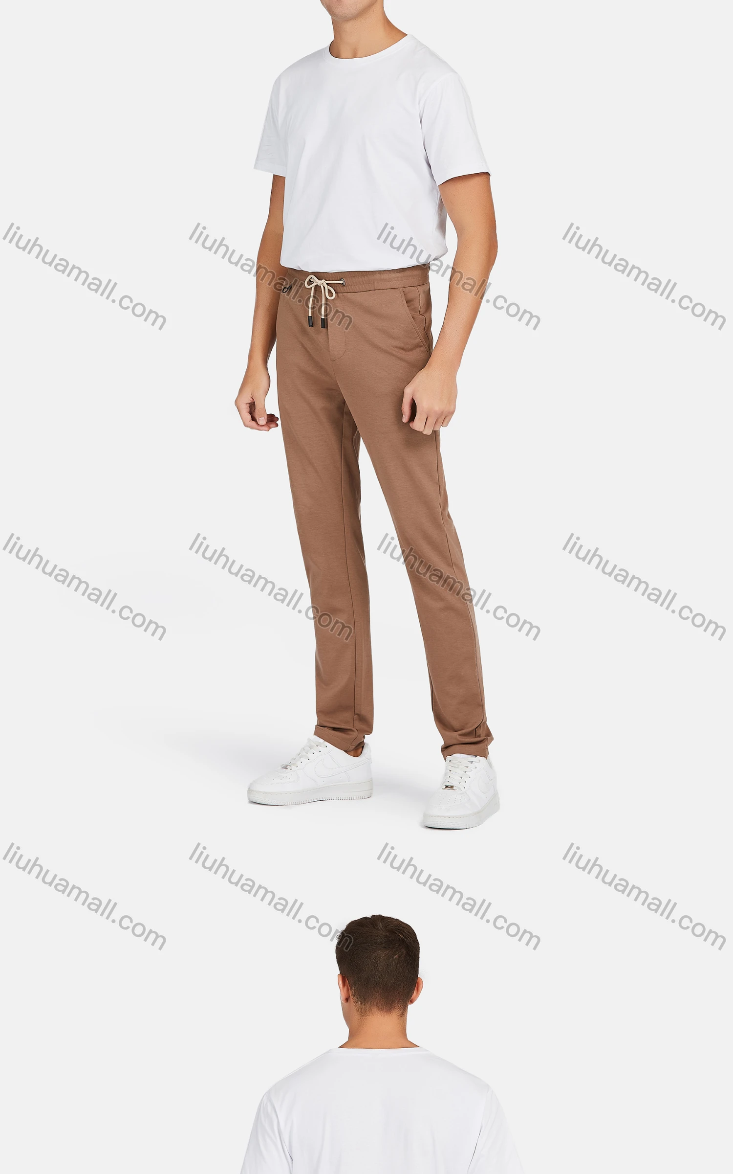Wholesale Men's Casual Drawstring Stretch Straight Leg Pants - Liuhuamall