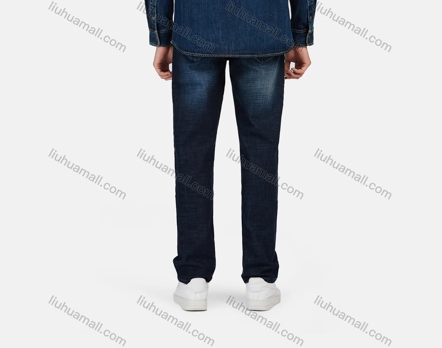 Wholesale Men's Casual Plain Long Sleeve Button Down Denim Jackets - Liuhuamall