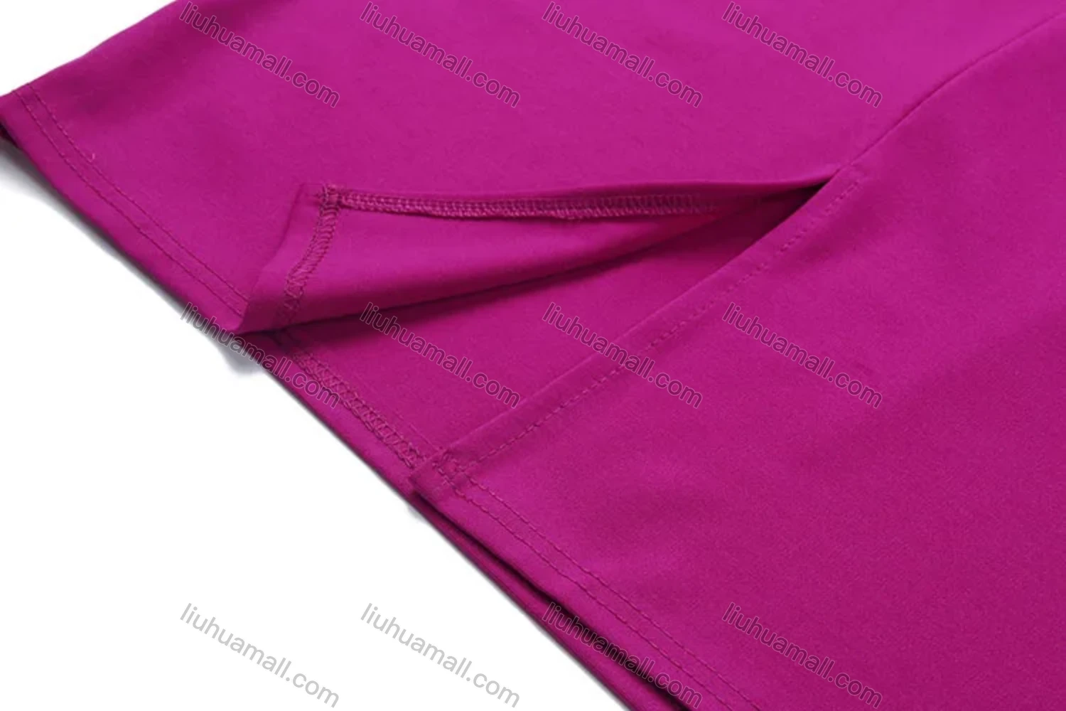 Wholesale Women's Plain Round Neck Ruffle Trim Bodycon Cocktail Midi Dress - Liuhuamall