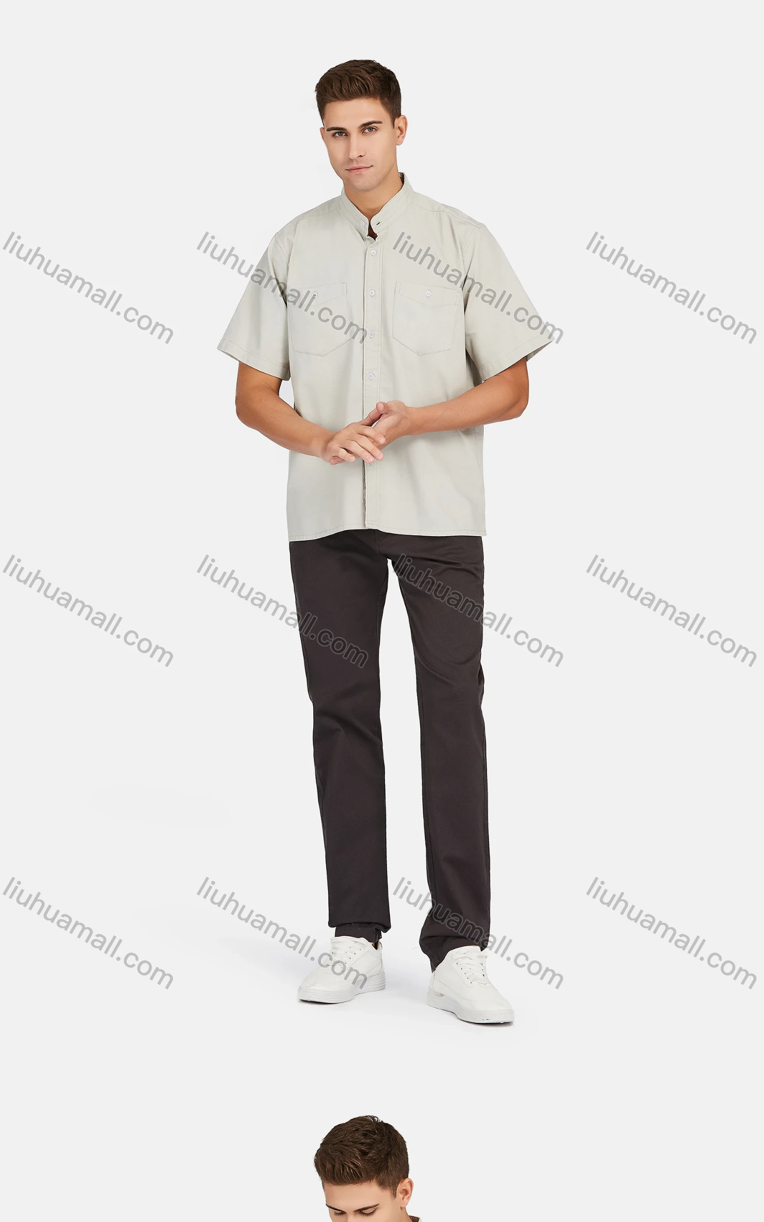 Wholesale Men's Casual Classic Fit Flat Front Straight Leg Pants - Liuhuamall