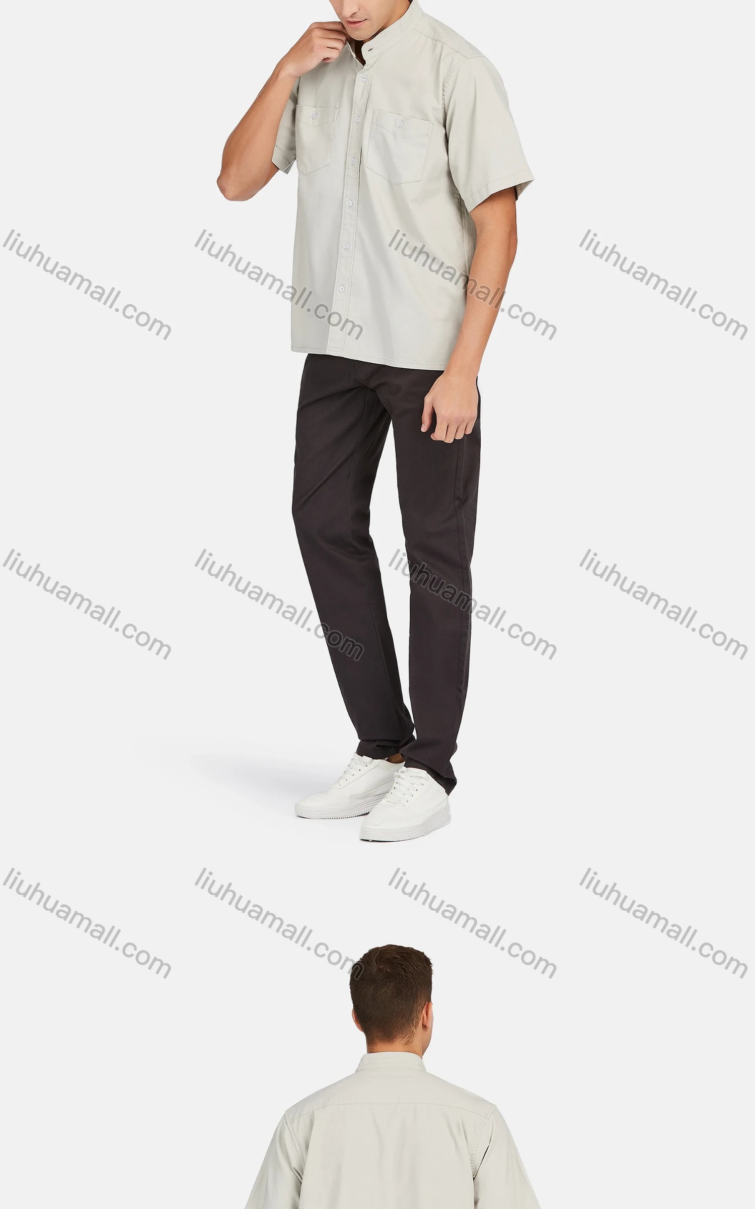 Wholesale Men's Casual Classic Fit Flat Front Straight Leg Pants - Liuhuamall
