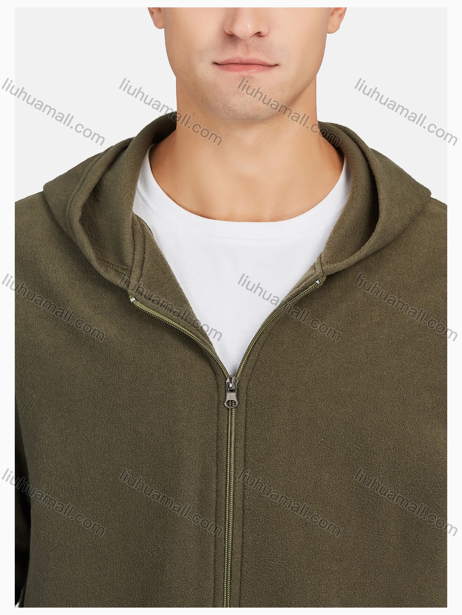 Wholesale Men's Casual Plain Zipper Warm Hooded Jacket & Pants 2 Pieces Set - Liuhuamall