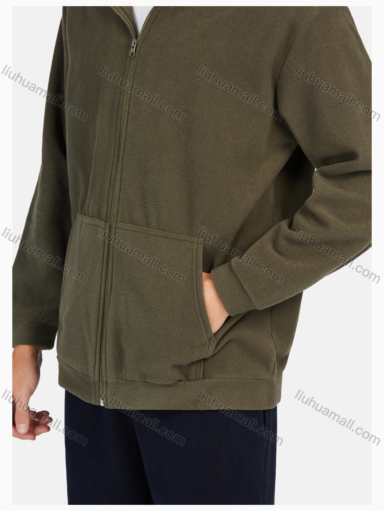 Wholesale Men's Casual Plain Zipper Warm Hooded Jacket & Pants 2 Pieces Set - Liuhuamall
