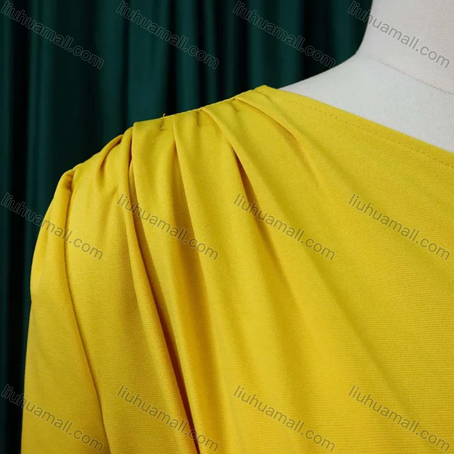 Wholesale Women's Plain Asymmetrical Neck Ruched Bodycon Cocktail Midi Dress - Liuhuamall