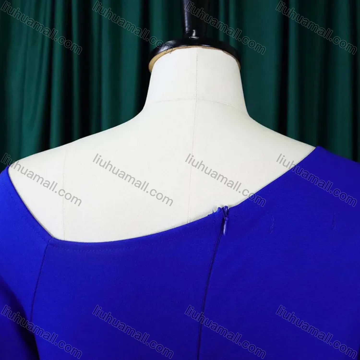 Wholesale Women's Plain Asymmetrical Neck Ruched Bodycon Cocktail Midi Dress - Liuhuamall