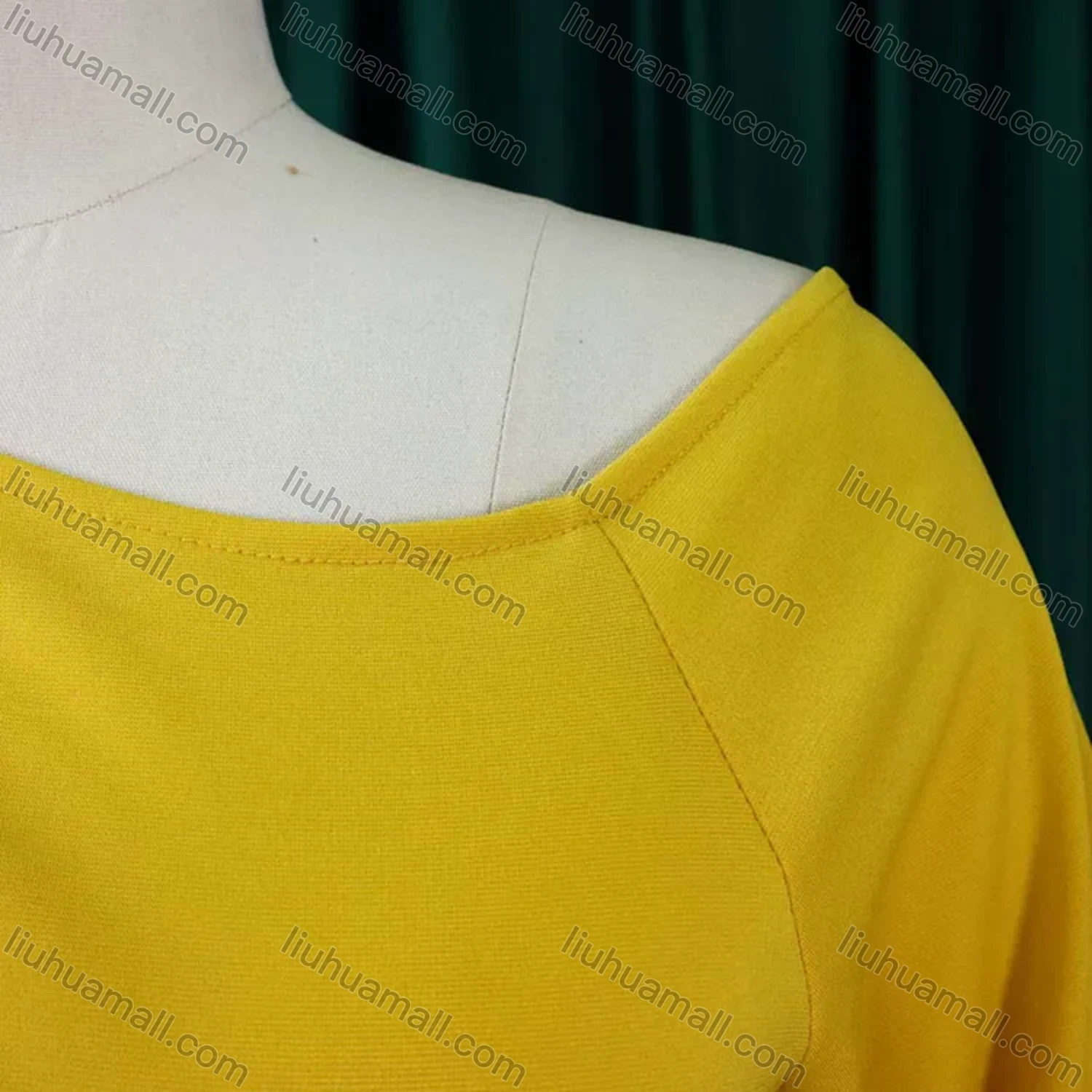 Wholesale Women's Plain Asymmetrical Neck Ruched Bodycon Cocktail Midi Dress - Liuhuamall