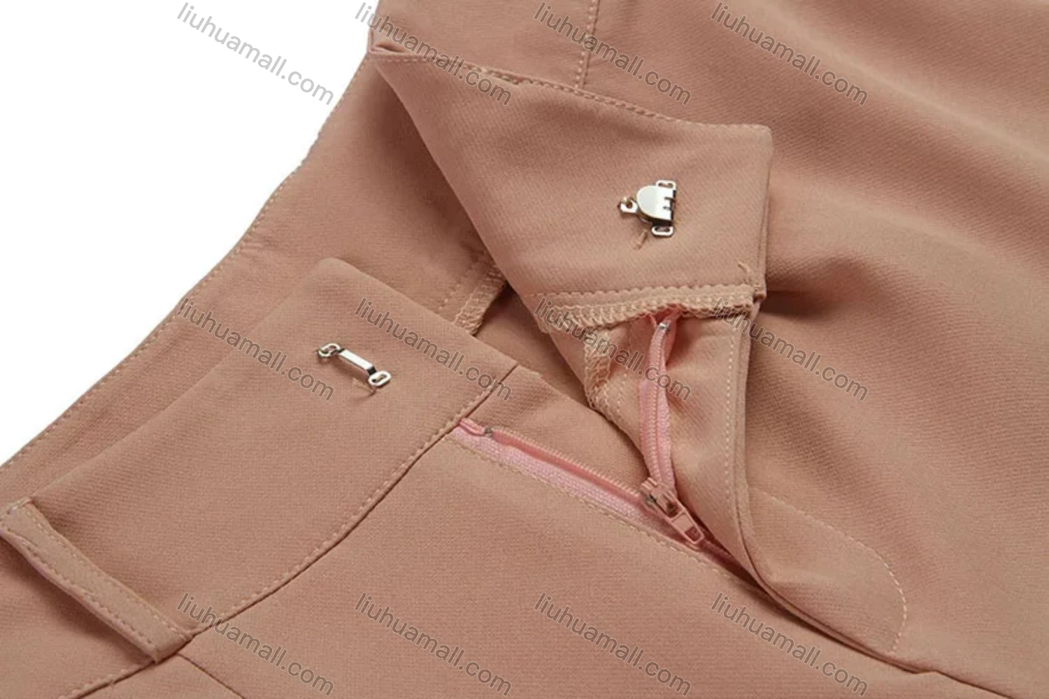 Wholesale Women's Casual Plain High Waist Straight Leg Pants With Belt - Liuhuamall