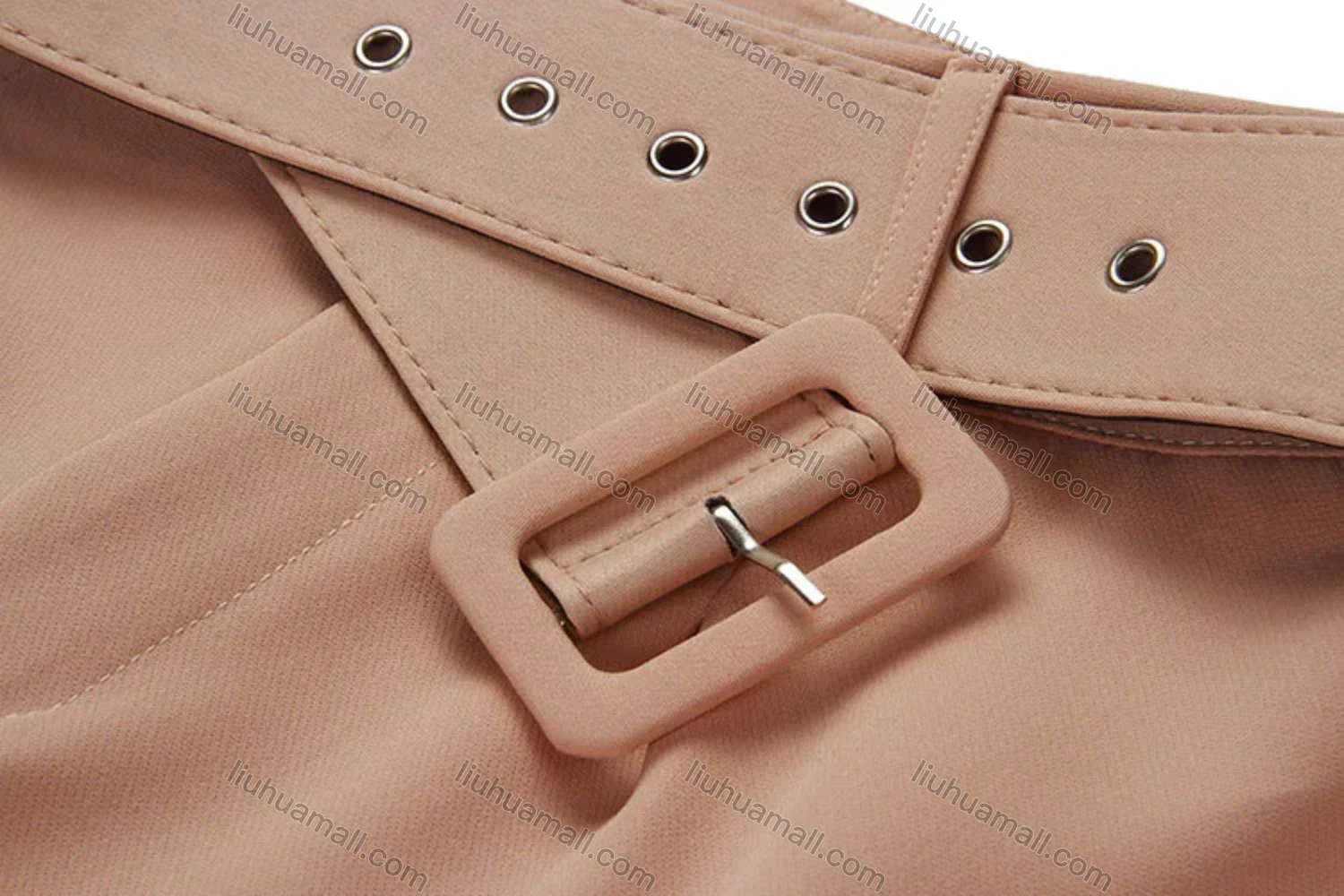 Wholesale Women's Casual Plain High Waist Straight Leg Pants With Belt - Liuhuamall