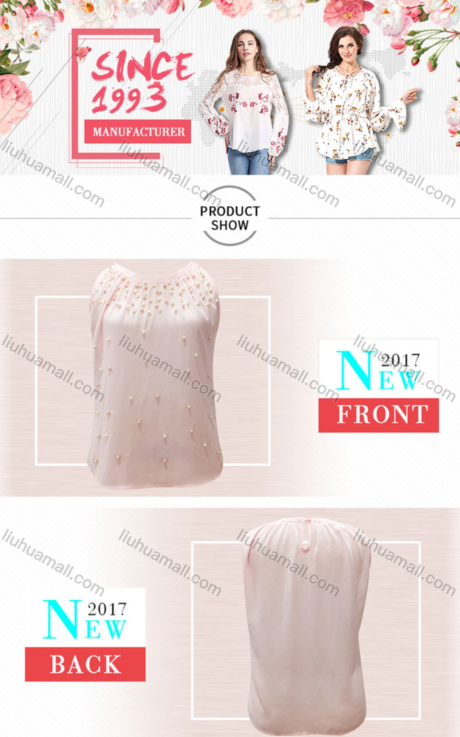 Wholesale Women's Casual Plain Round Neck Pearl Decor Keyhole Ruched Tank Top - Liuhuamall