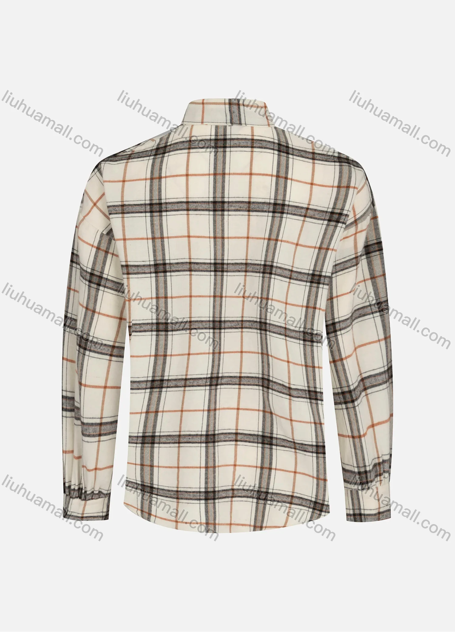 Wholesale Women's Casual Plaid Print Button Down Shirt Without Hijab - Liuhuamall