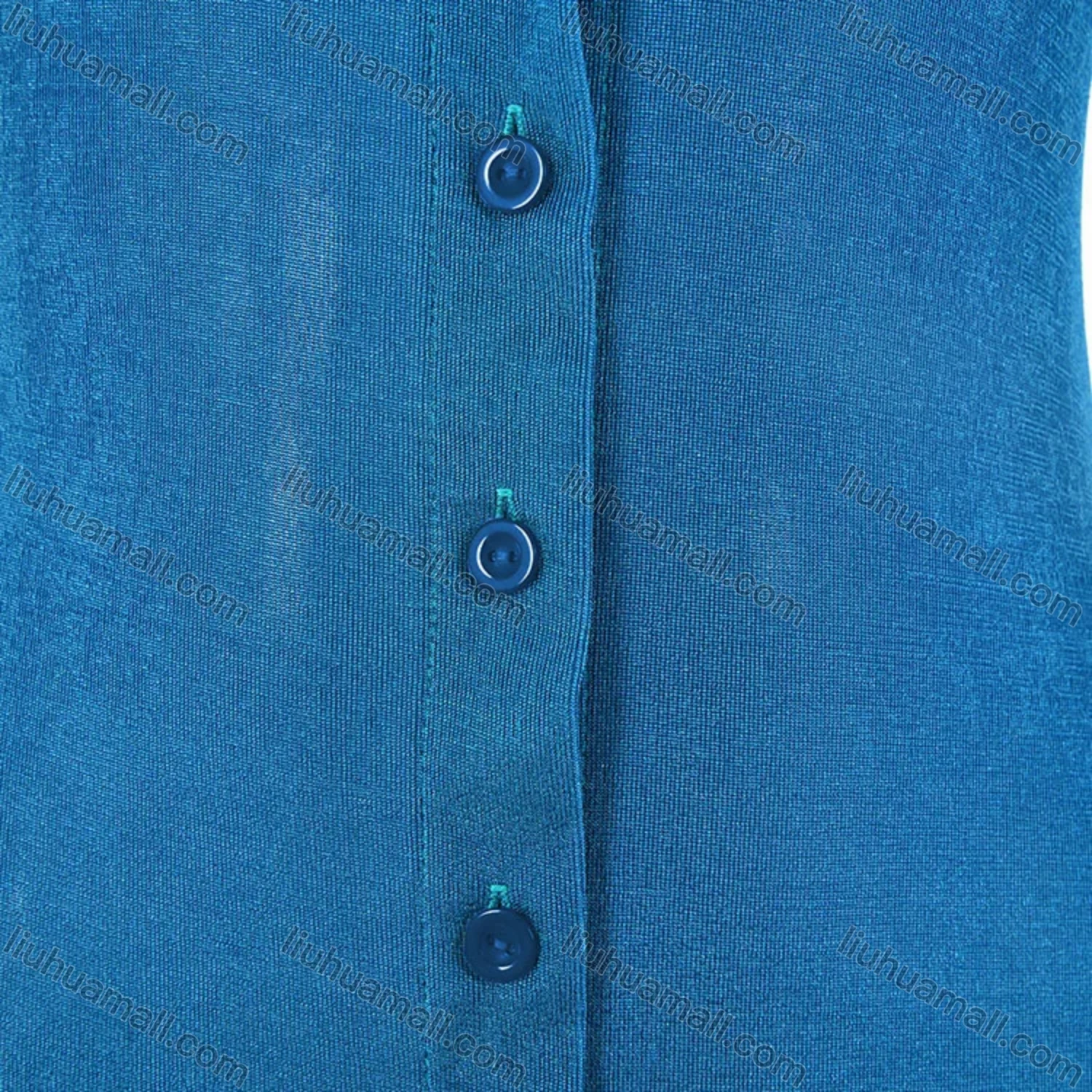 Wholesale Women's Casual Plain V Neck Button Down Short Sleeve Bodycon Maxi Dress - Liuhuamall