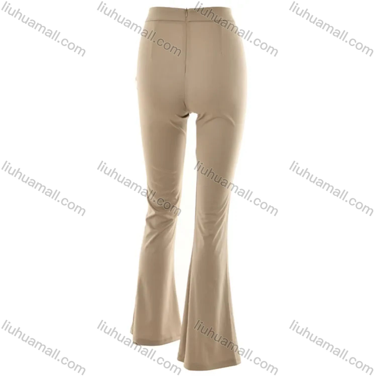 Wholesale Women's Casual Plain High Waist Flare Leg Pants With Belt FD9399# - Liuhuamall