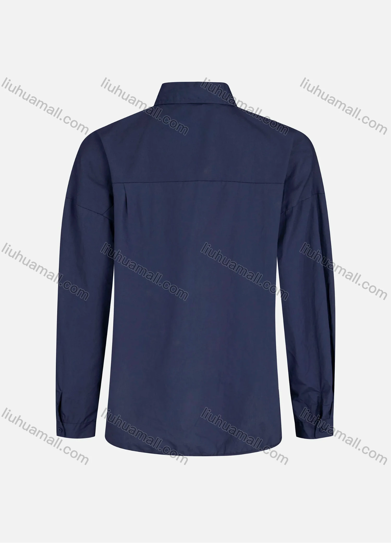 Wholesale Women's Casual High Low Hem Button Down Shirt Without Hijab - Liuhuamall