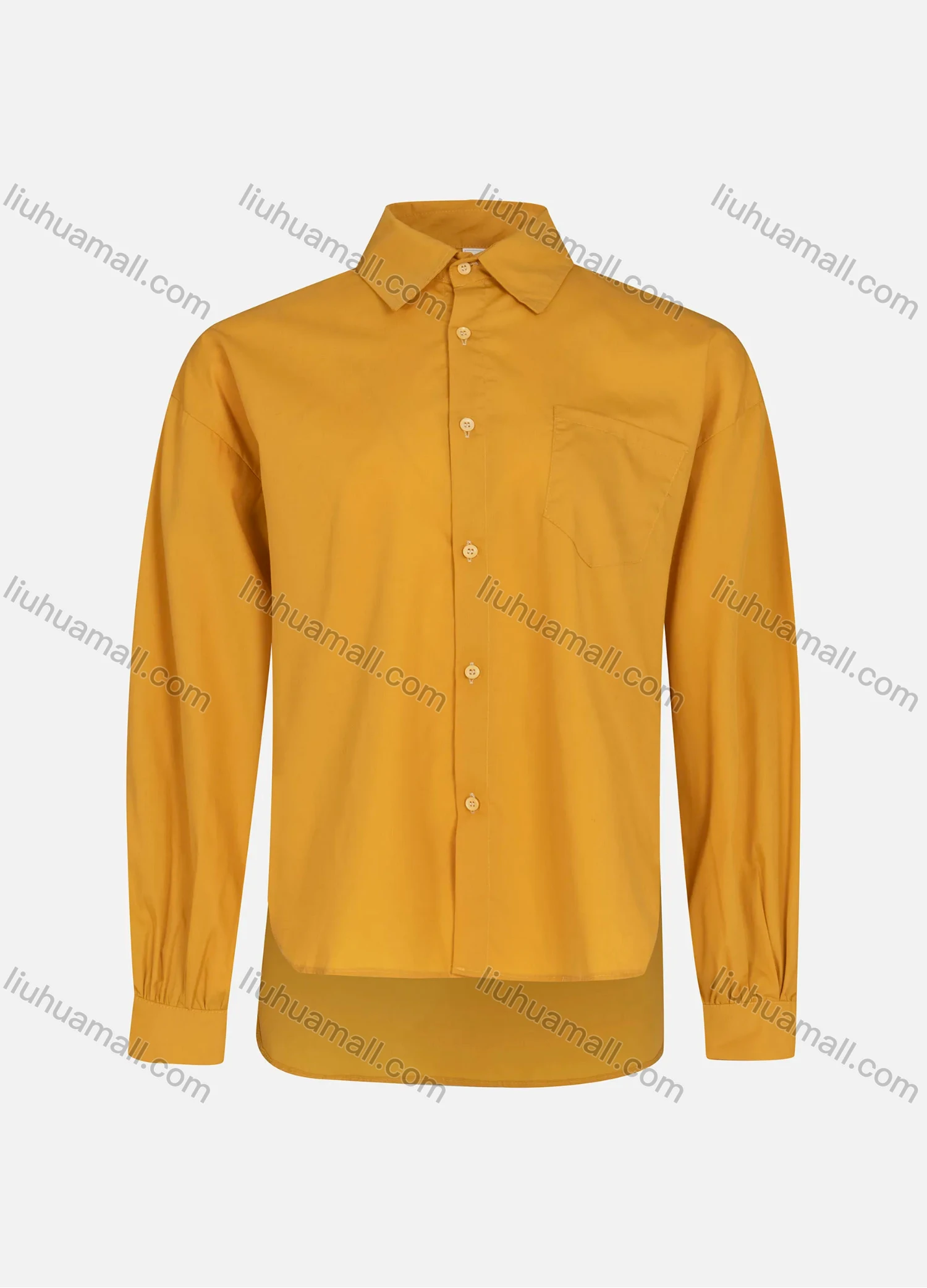 Wholesale Women's Casual High Low Hem Button Down Shirt Without Hijab - Liuhuamall