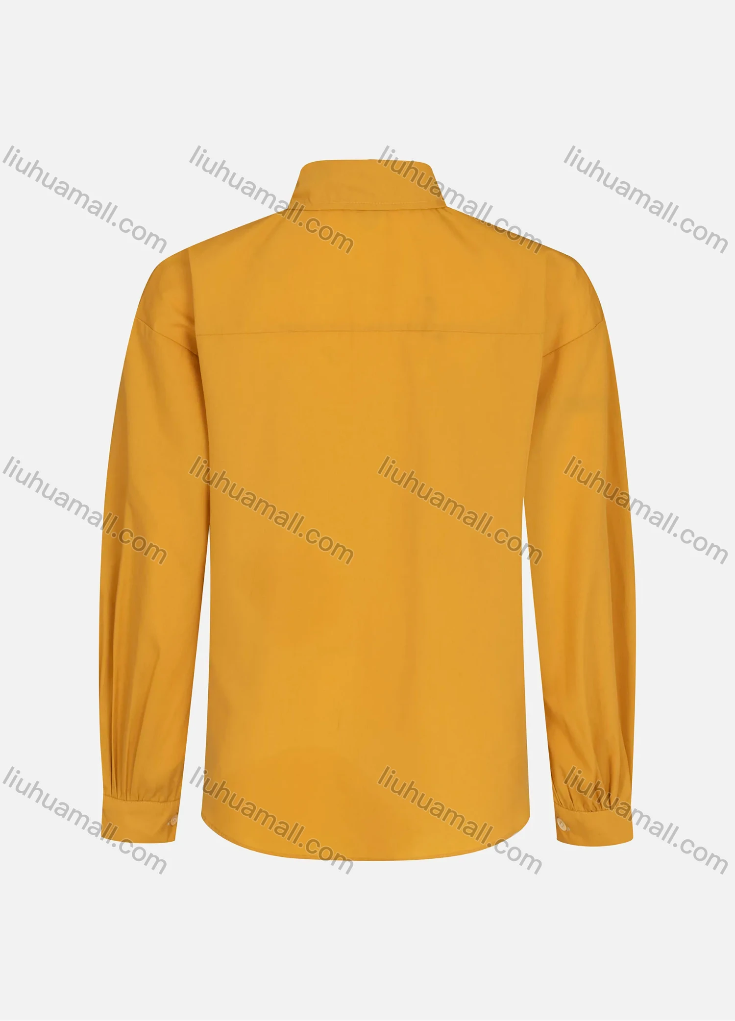 Wholesale Women's Casual High Low Hem Button Down Shirt Without Hijab - Liuhuamall