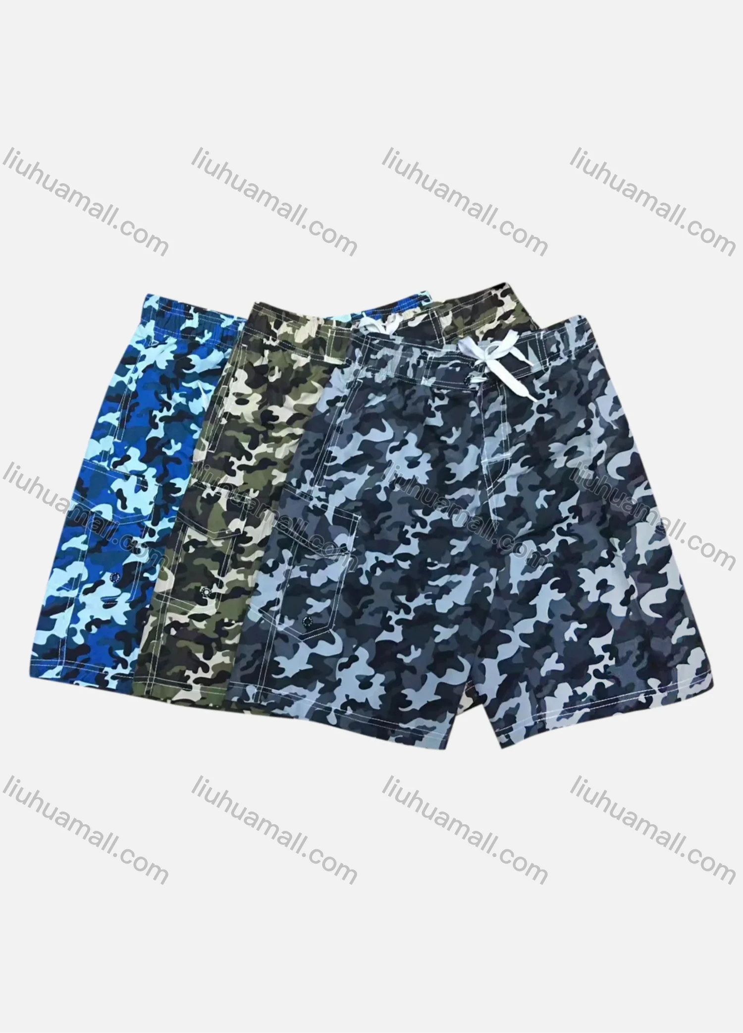Wholesale Men's Casual Camouflage Flap Pockets Drawstring Shorts 1707# - Liuhuamall