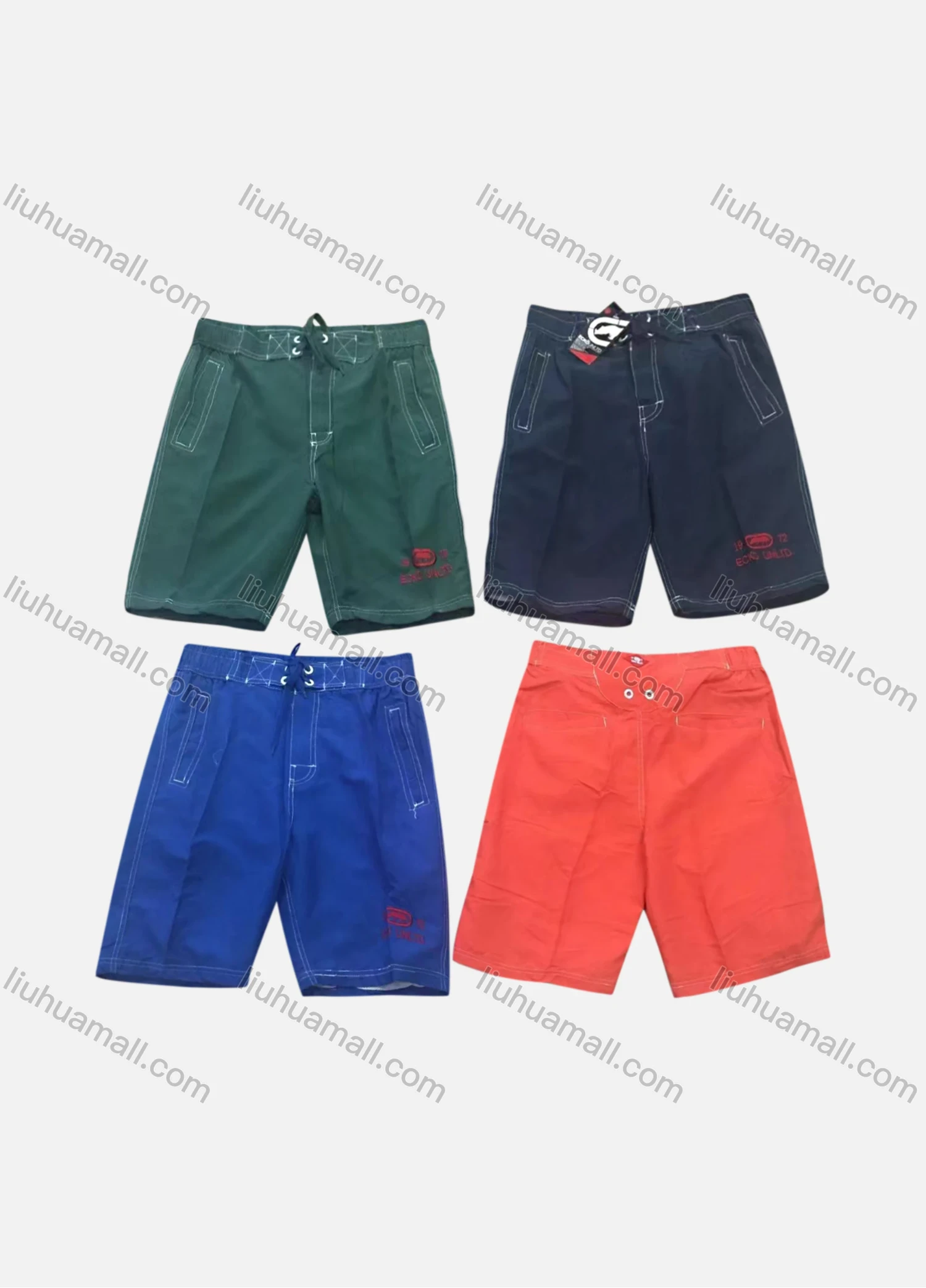 Wholesale Men's Casual Letter Embroidery Patch Pocket Drawstring Shorts EK-304# - Liuhuamall