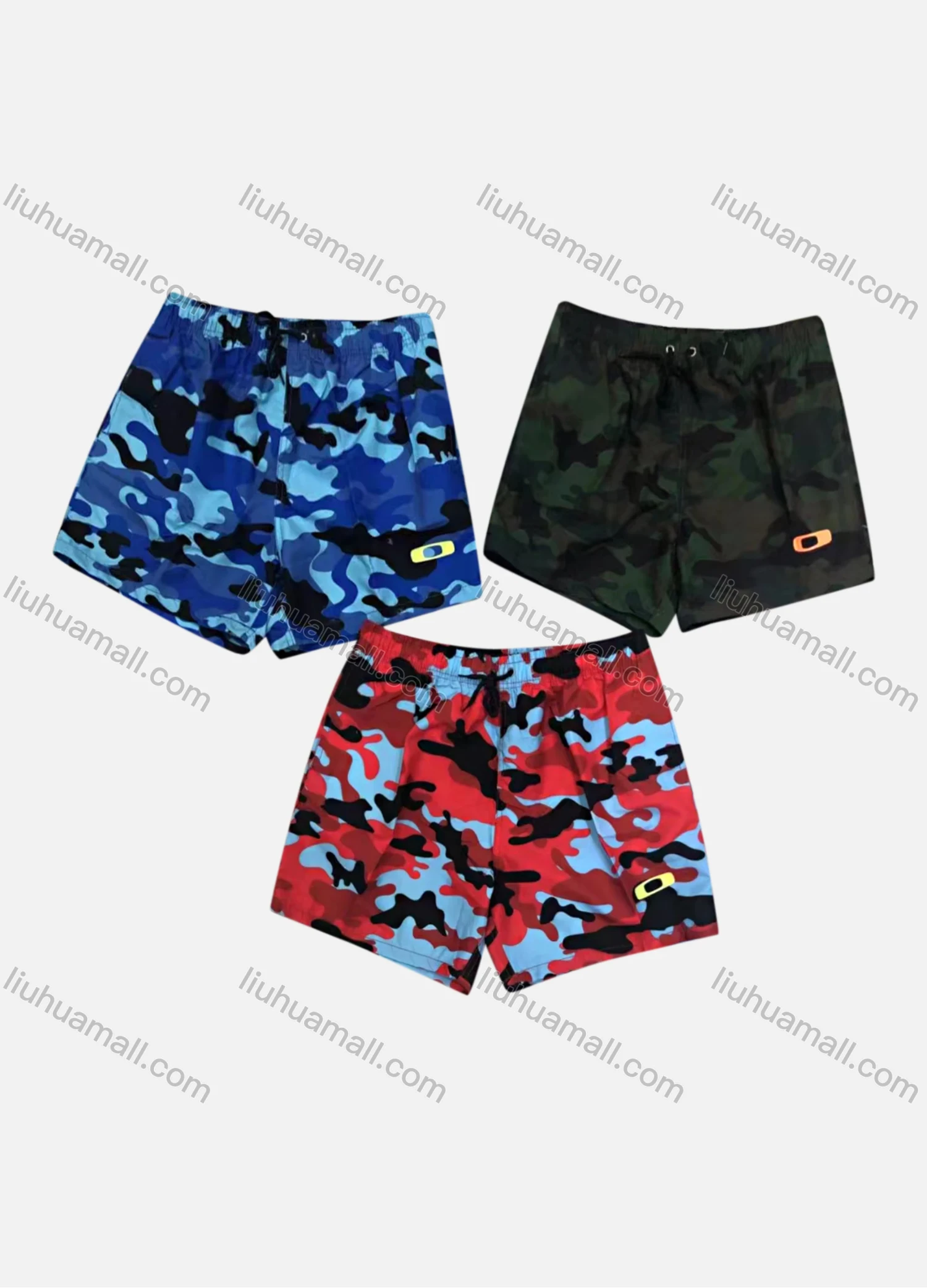 Wholesale Men's Casual Elastic Waist Camouflage Drawstring Beach Shorts H2178# - Liuhuamall