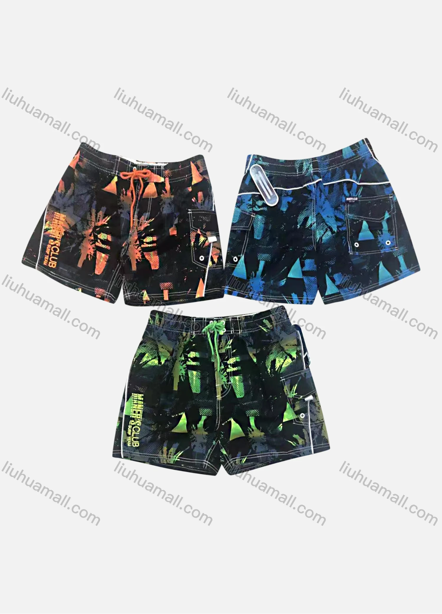 Wholesale Men's Casual Letter Graphic Flap Pockets Drawstring Shorts C153# - Liuhuamall